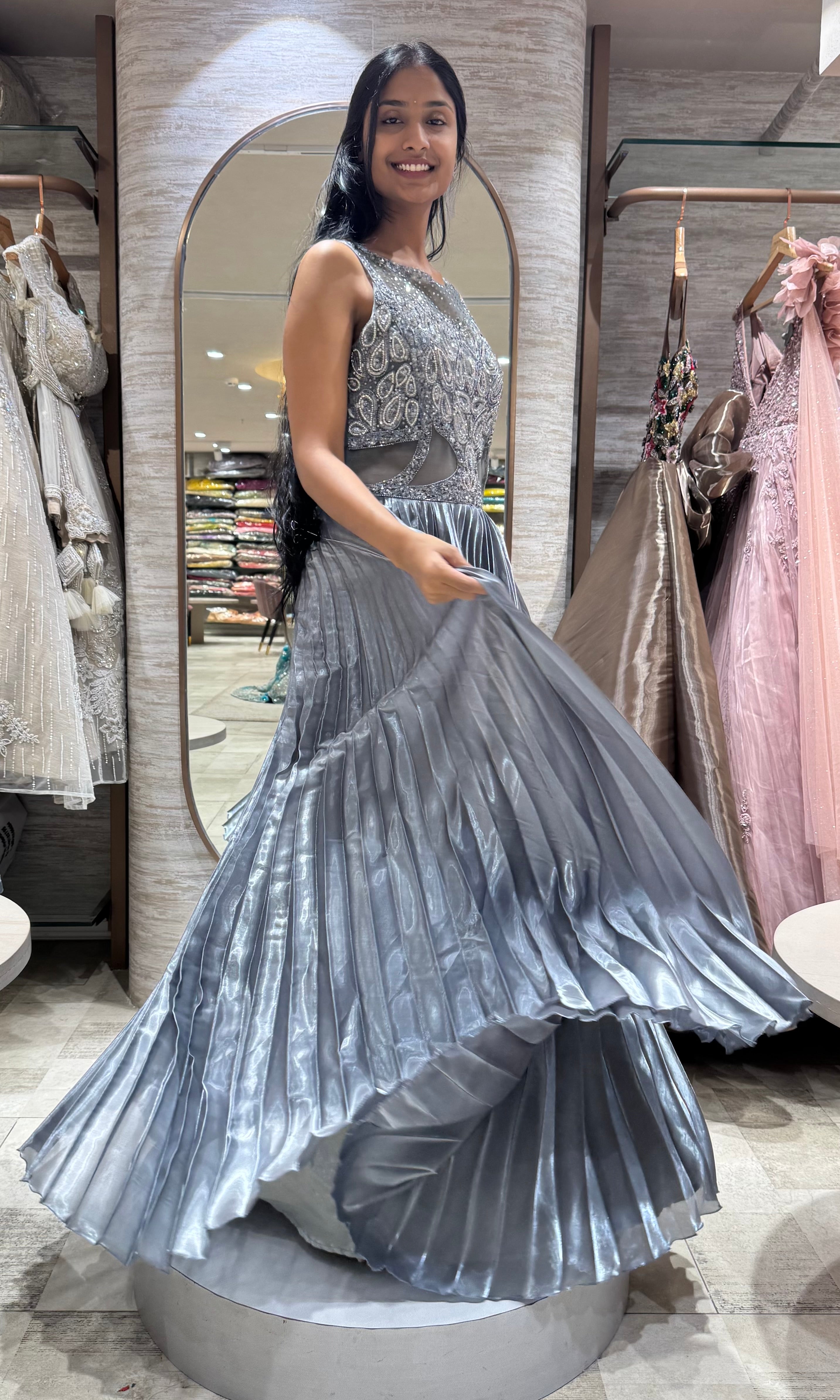 grey Crystal Princess Gown