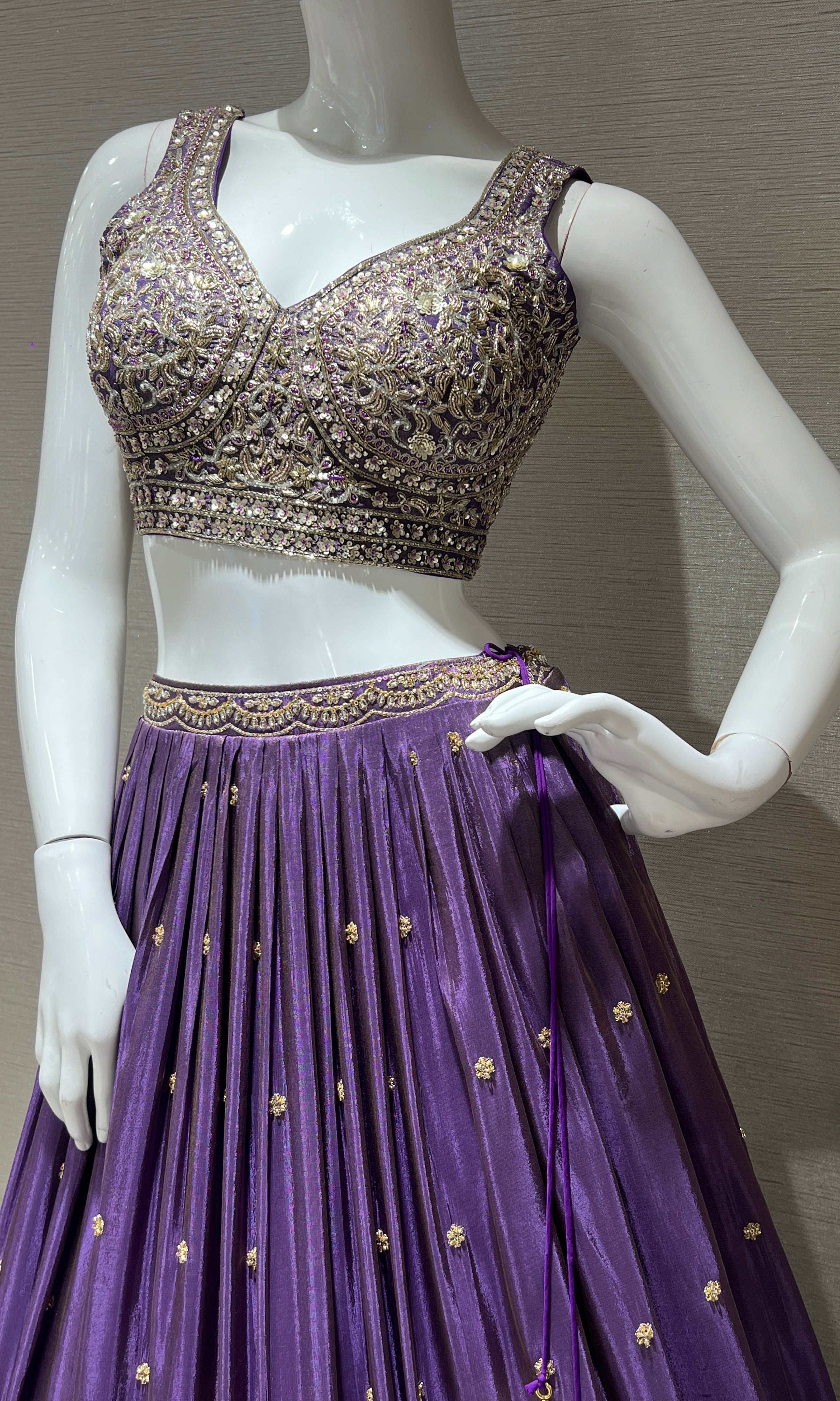 PURPLE LEHENGA WITH INTRICATE EMBROIDERY