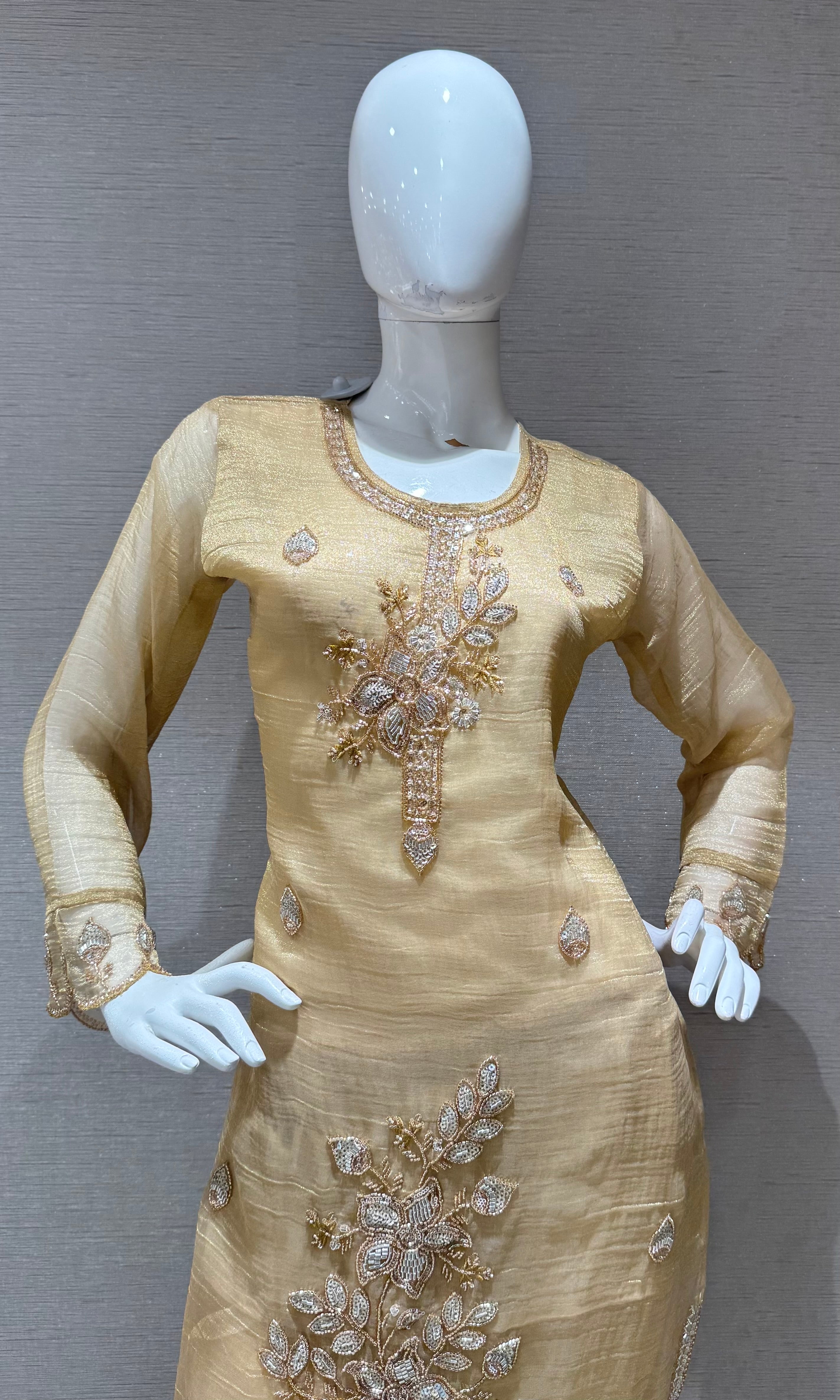 Gold Zari Cord Set with Dupatta
