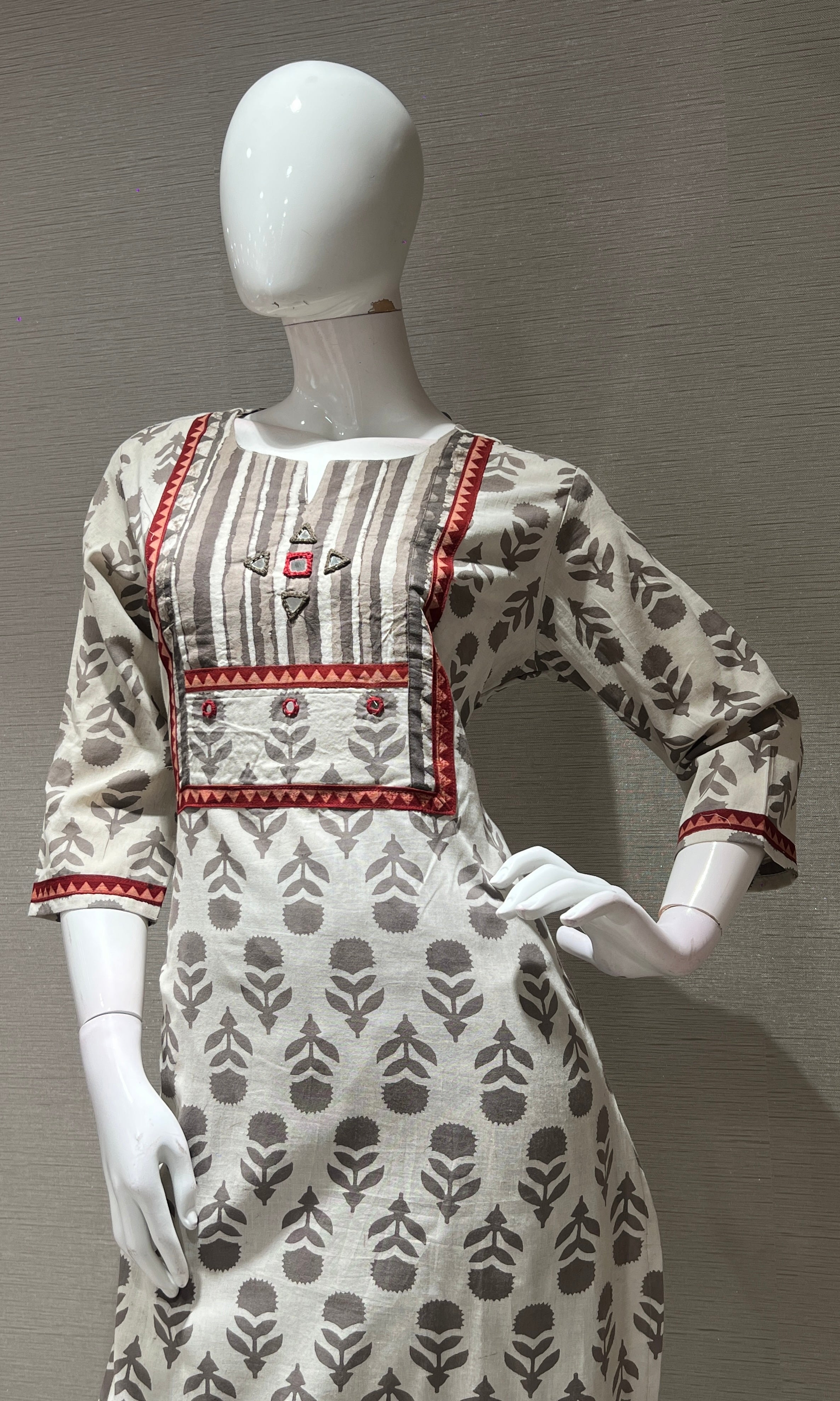 Grey EMBROIDERED kurta set