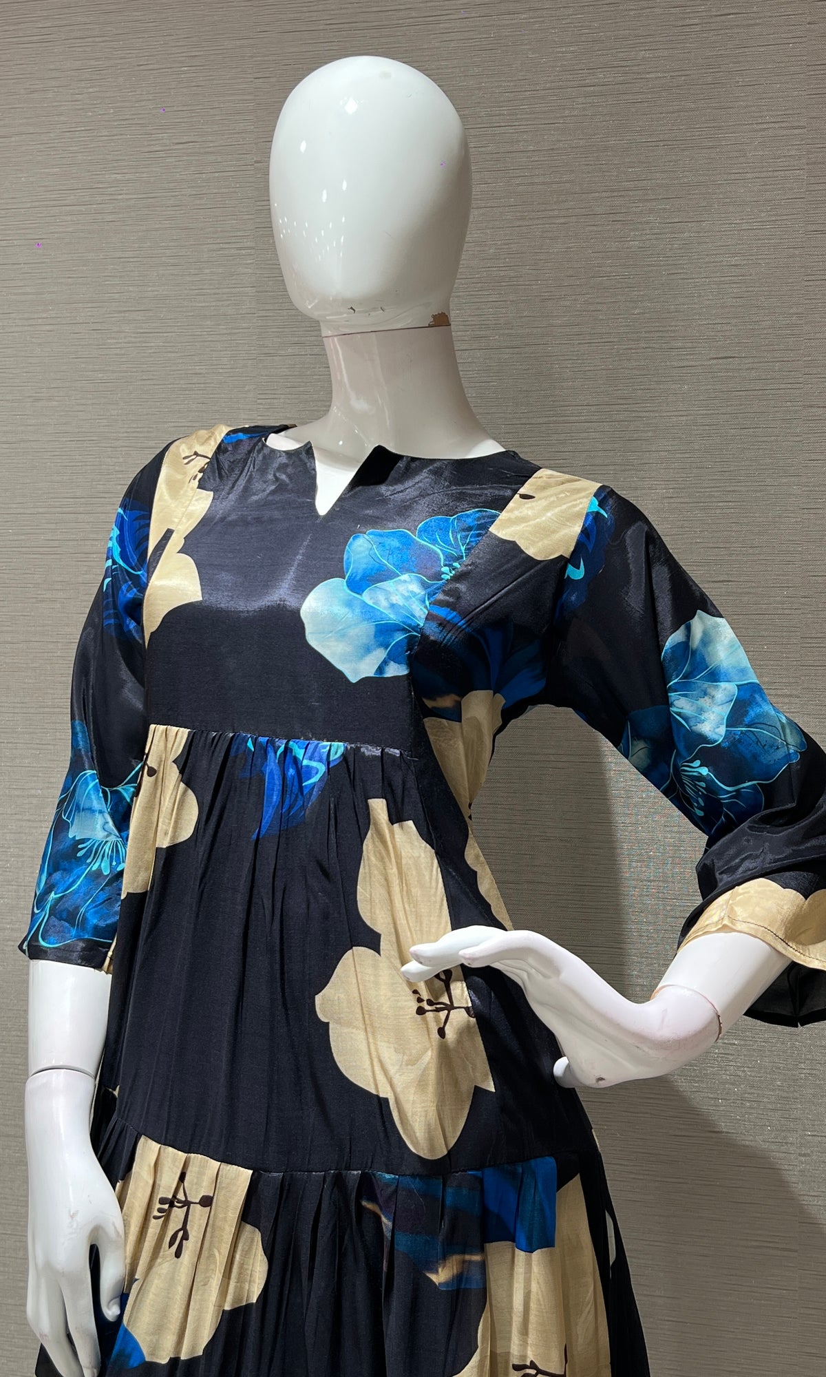 Navy blue FLORAL DRESS