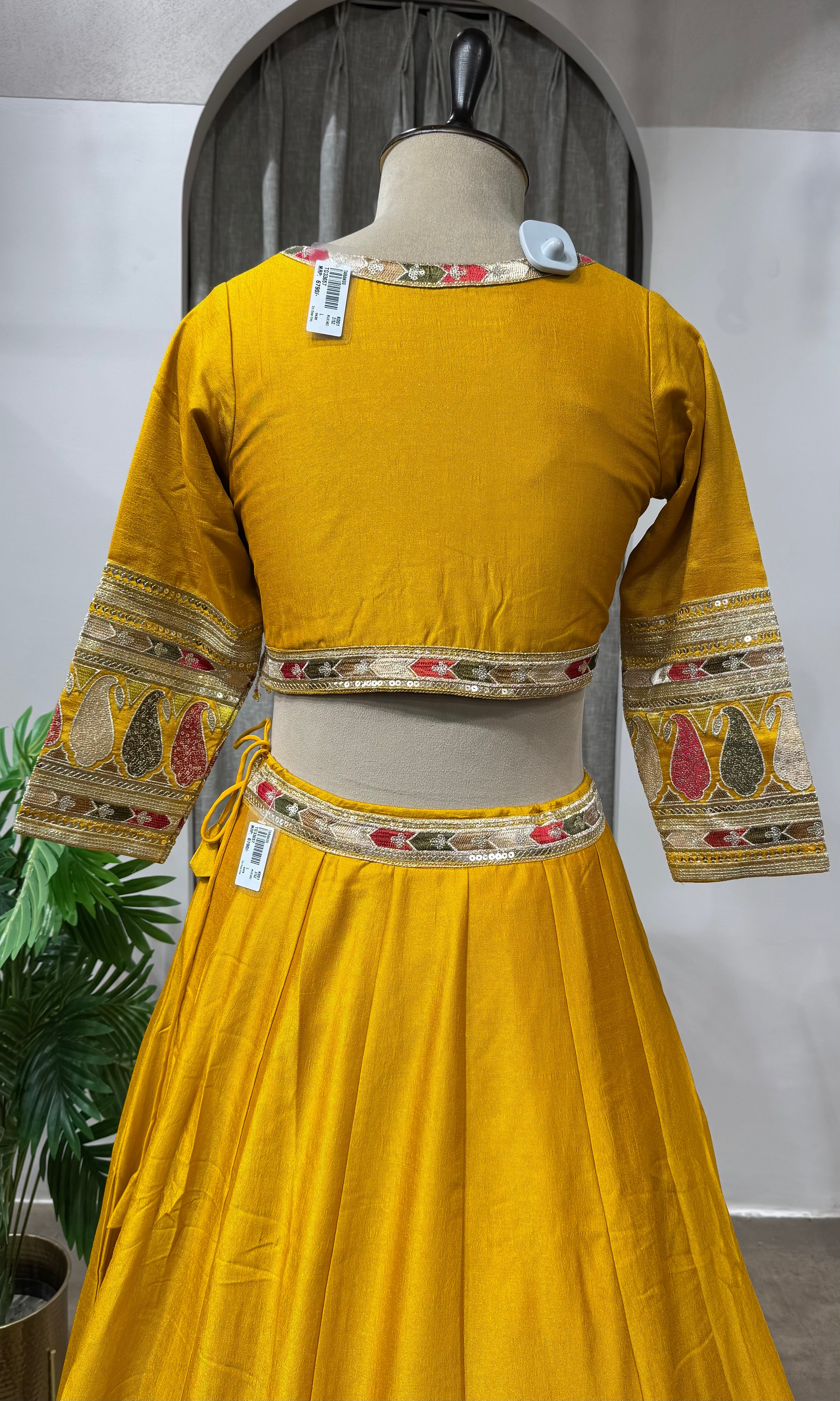 Mustard Yellow Raw Silk Haldi Lehenga Set