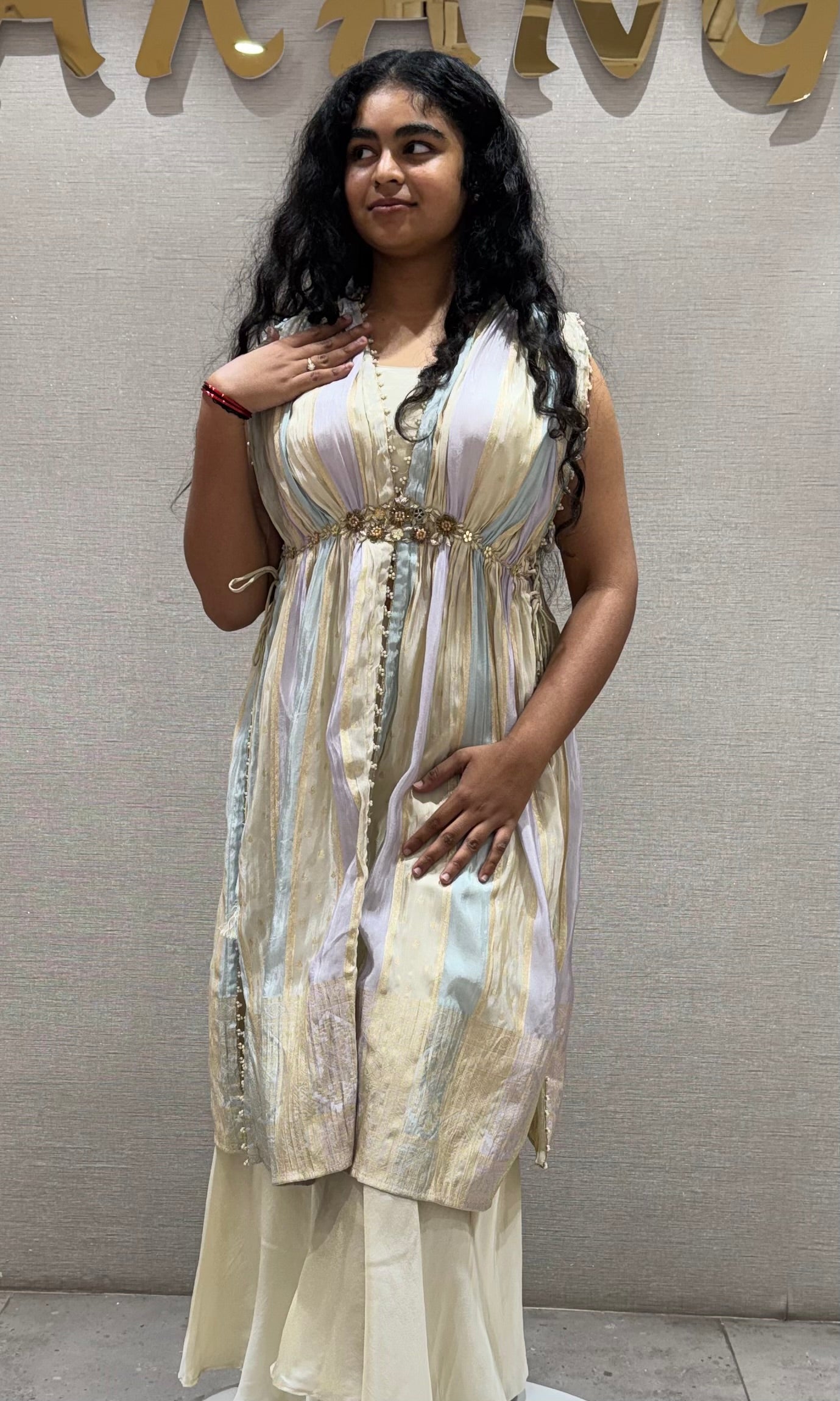 BEAGH Multi-Toned Pastel Embroidered Palazzo
