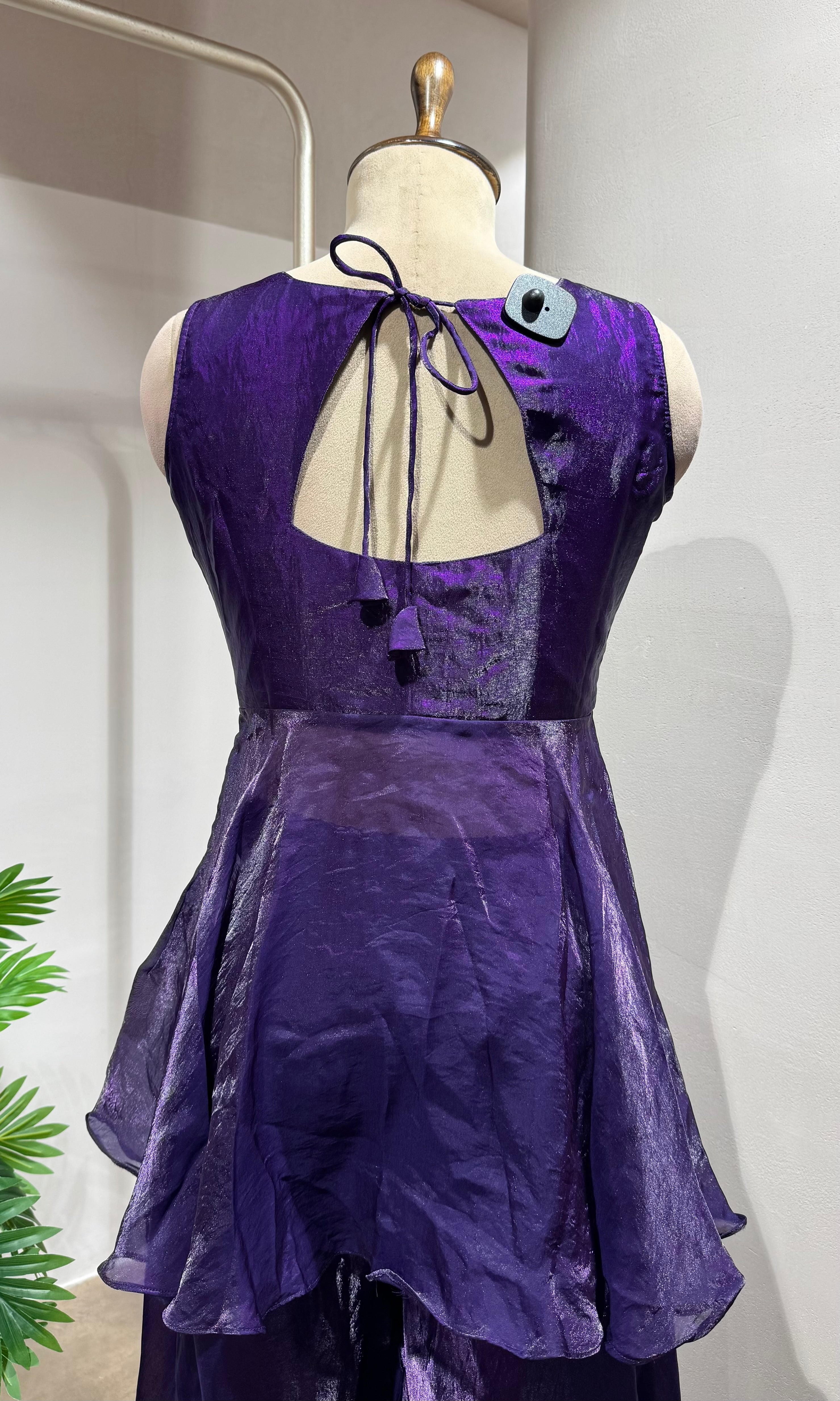 PURPLE Georgette Peplum Palazzo SET
