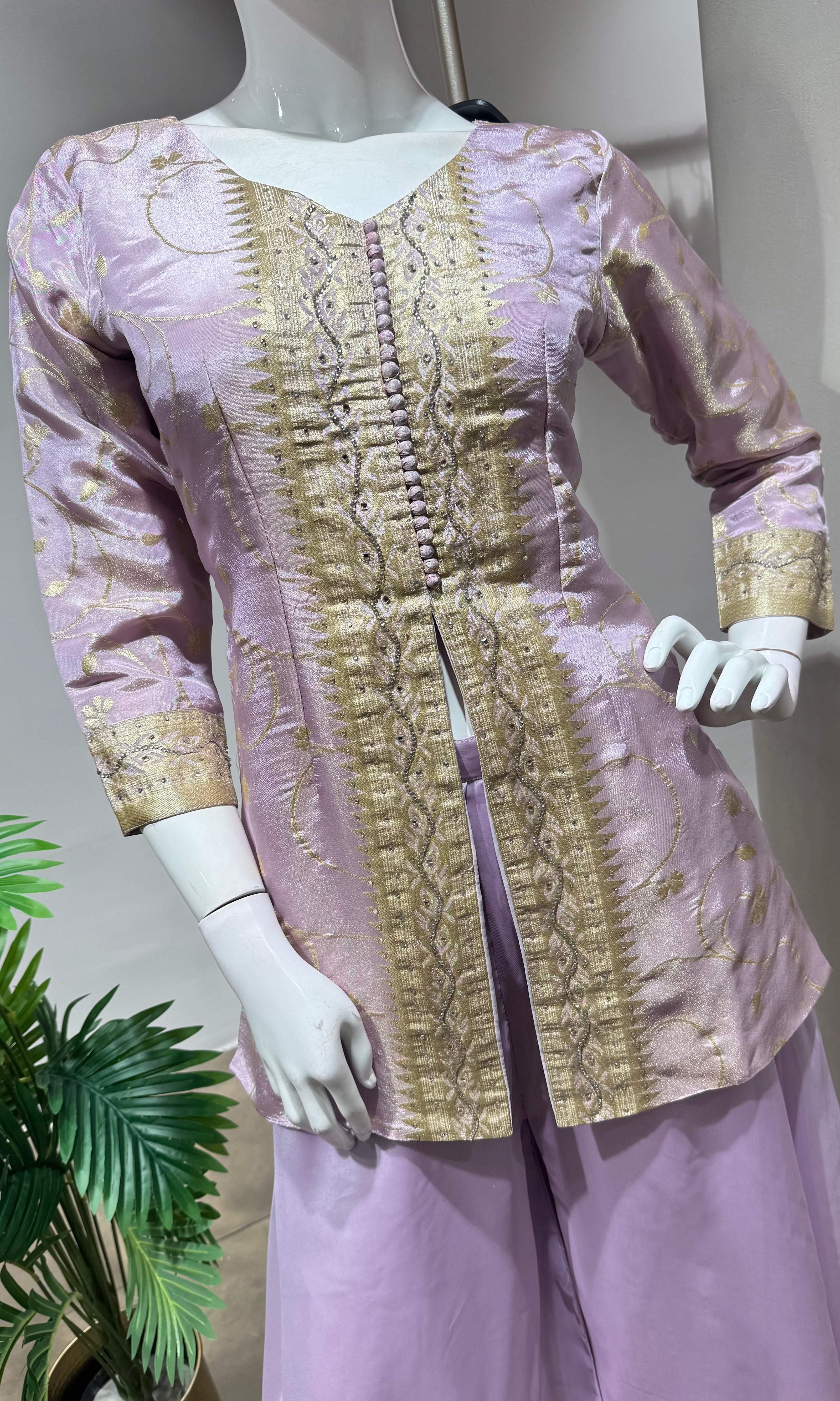 Lavender peplum palazzo set