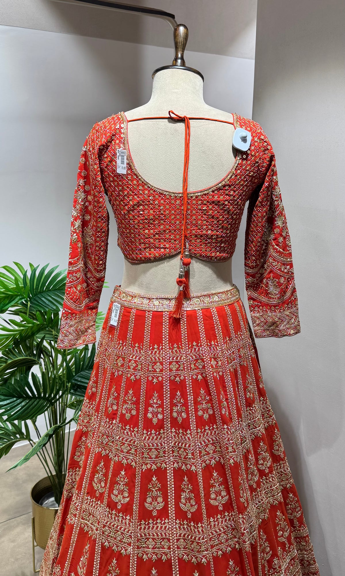 ORANGE GOLDEN Lehenga with Heavy Embroidery