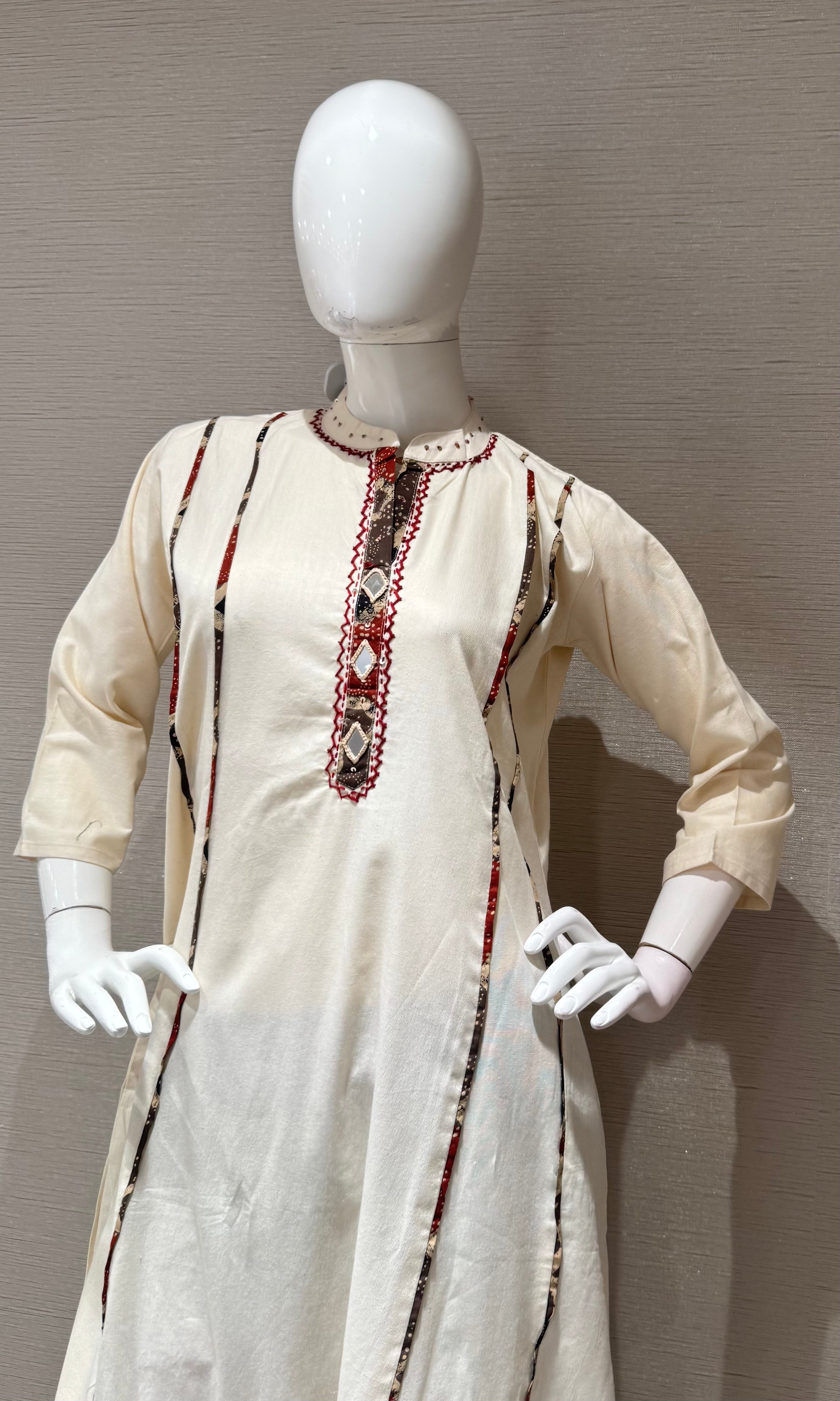 White Red and Black Embroidery A line set