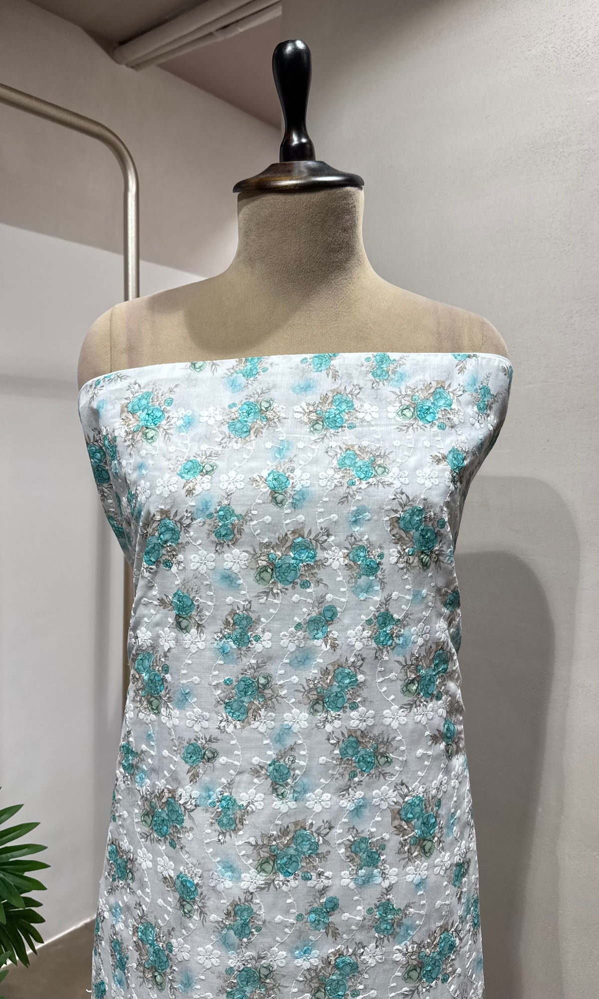 BLUE Floral dress material