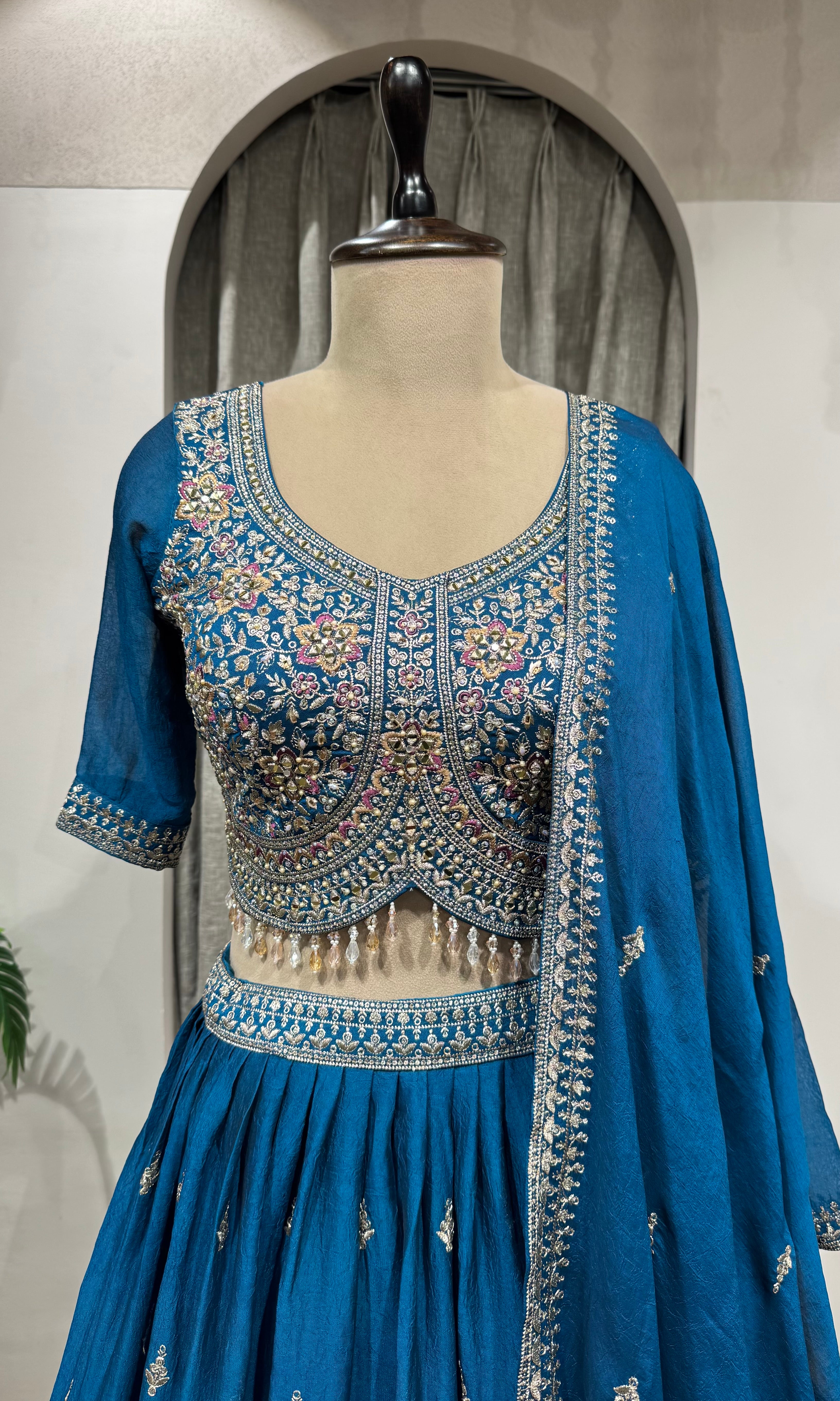 RAMA Faux Silk Embroidered Sequins Lehenga Choli