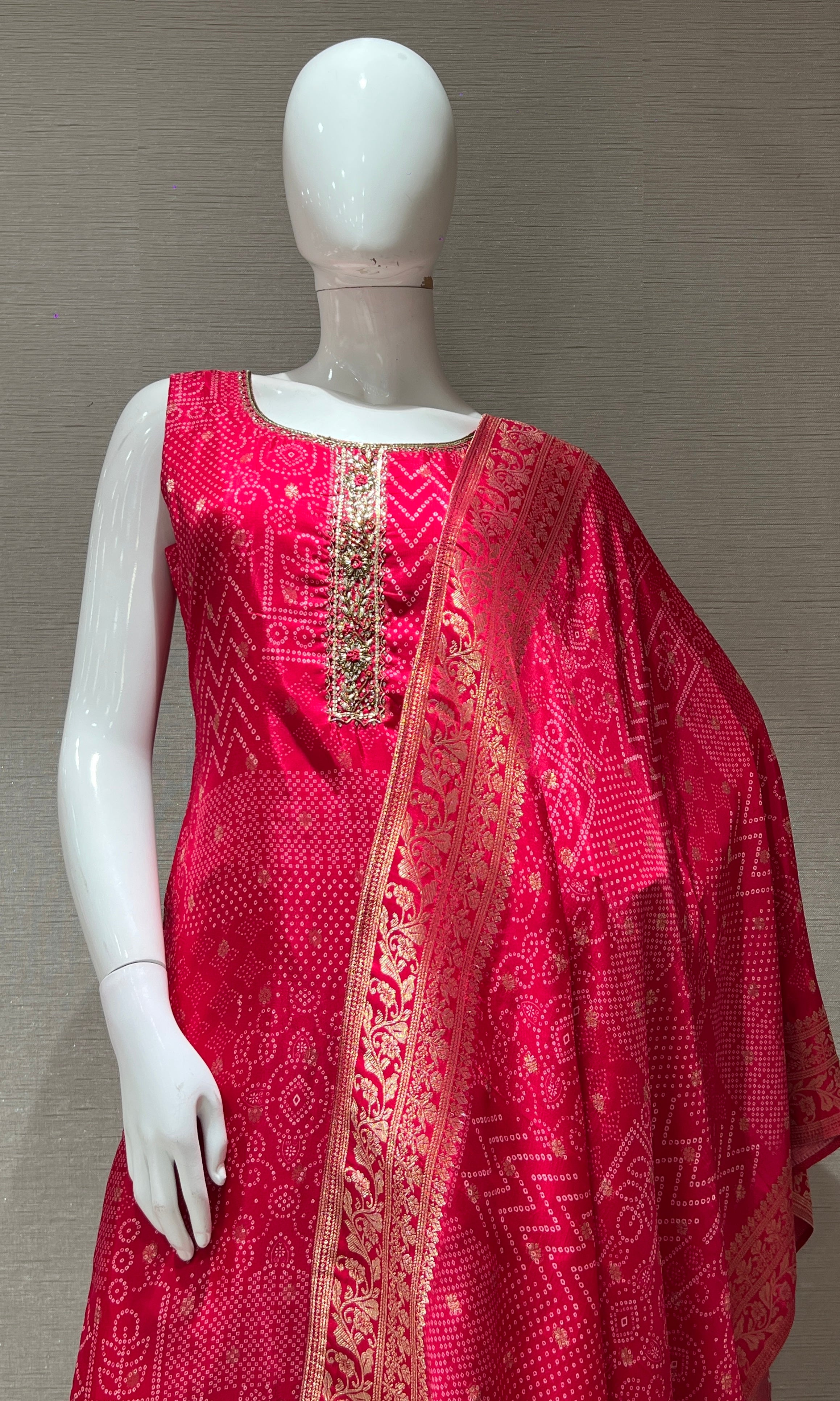 Rani pink kurta set