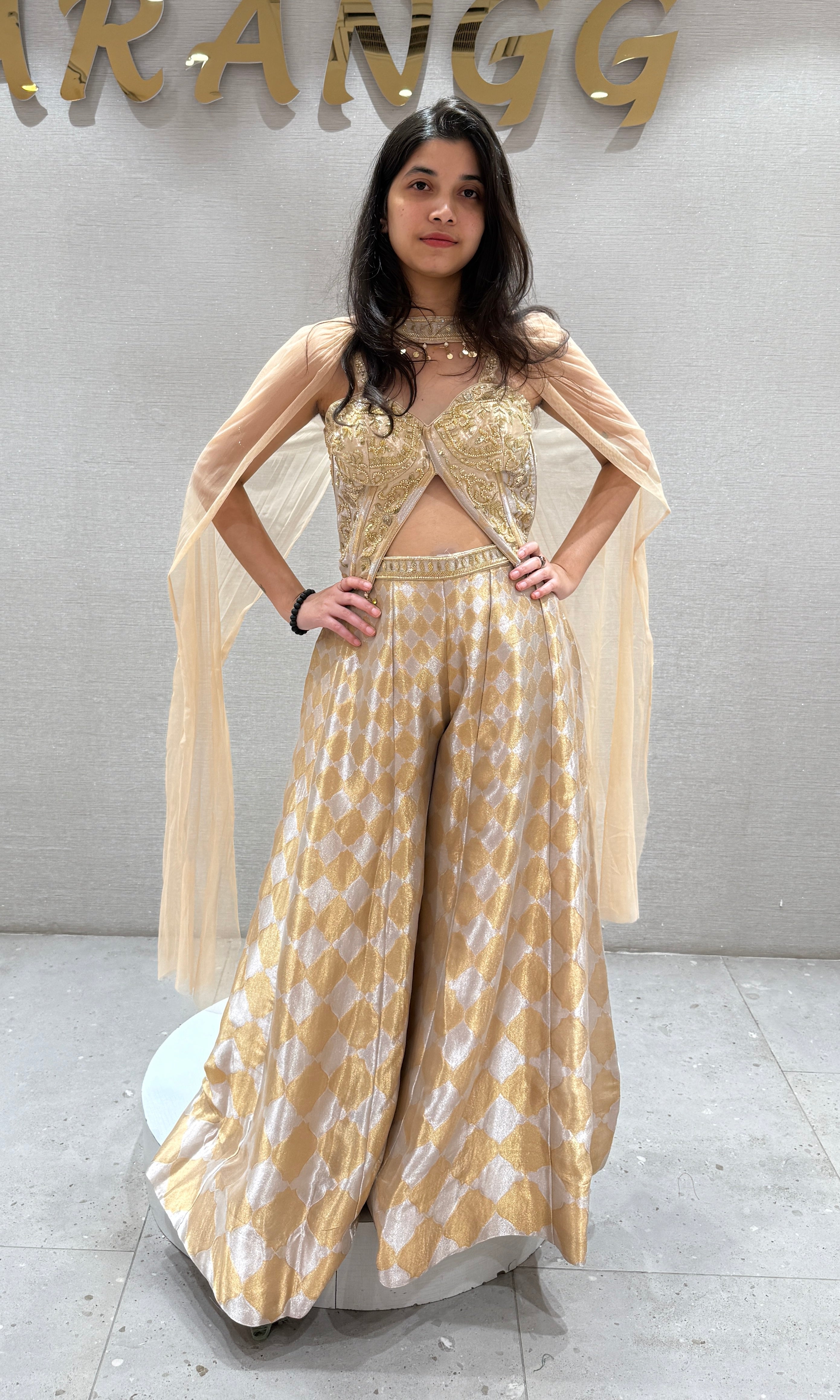 Gold Cape Style Palazzo set