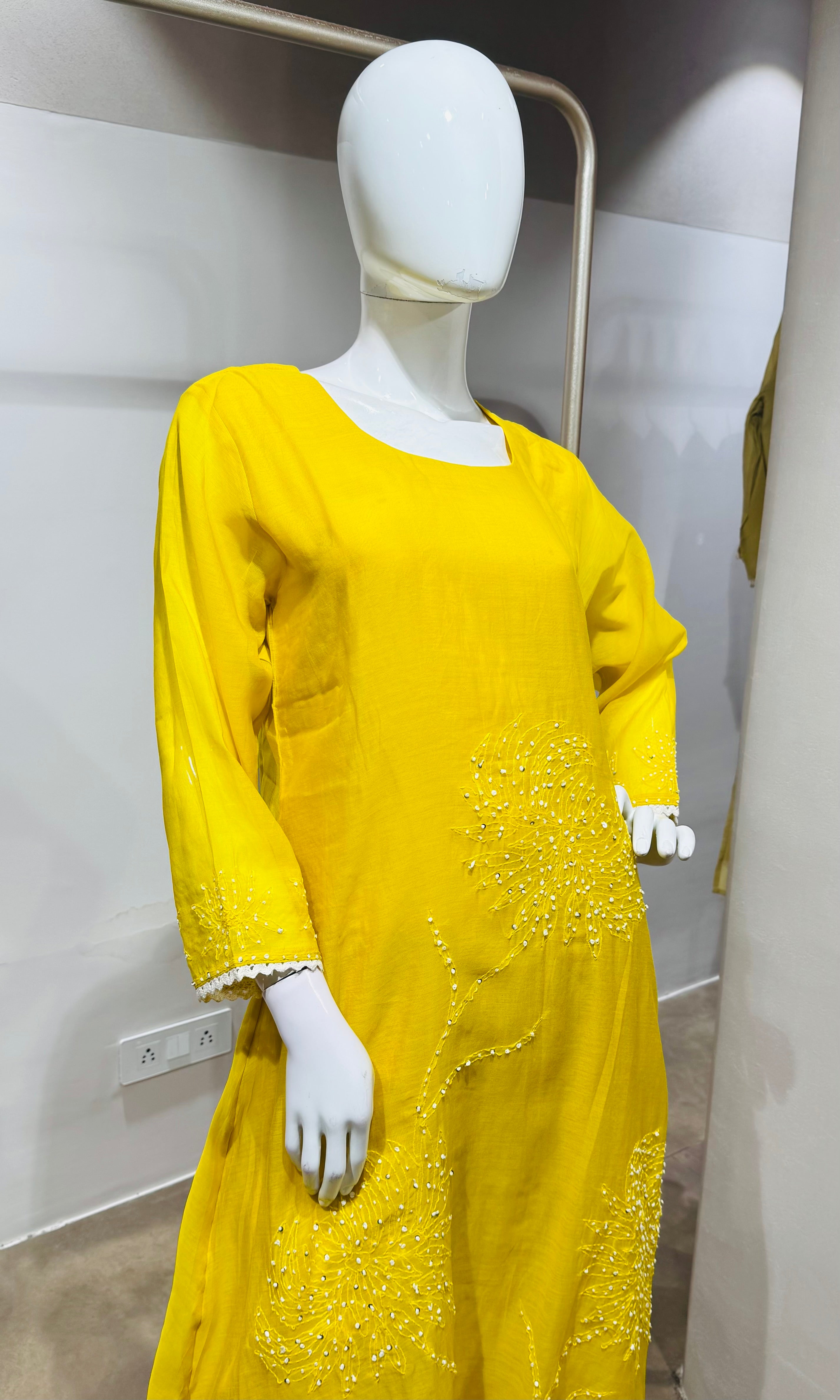 Yellow Embroidered Kurta Set