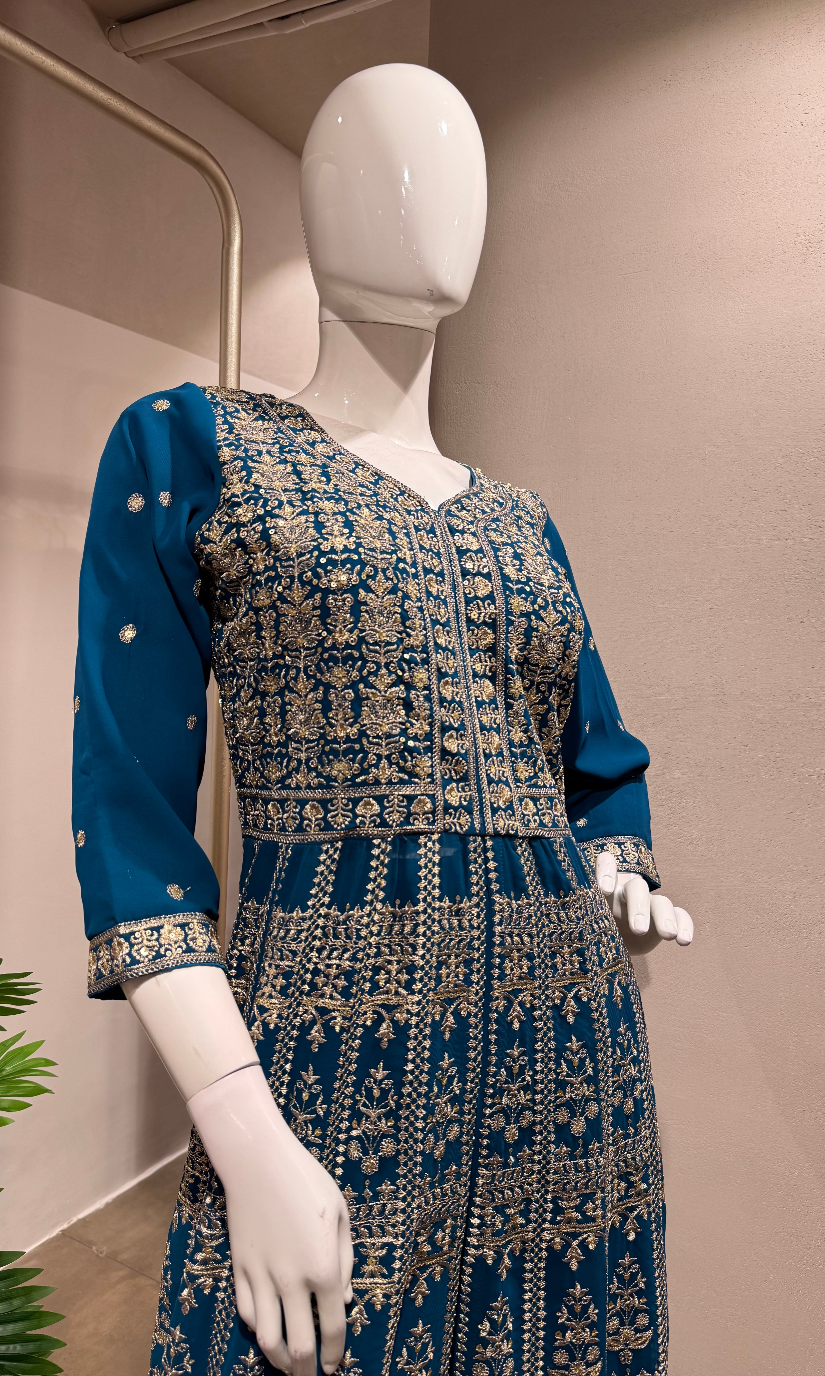 RAMA Embroidered front Slit anarkali set