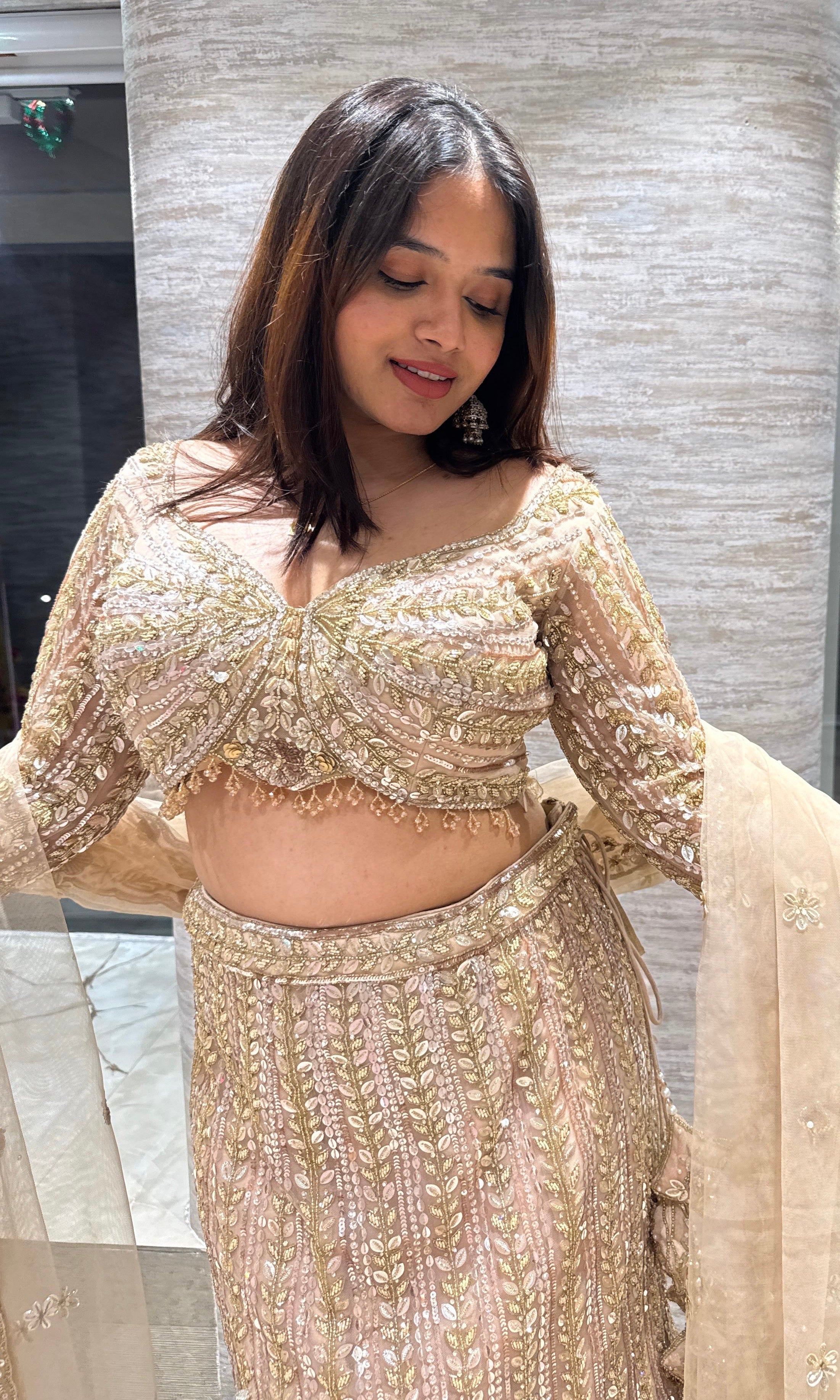 Gold Crystal embroidered Lehenga