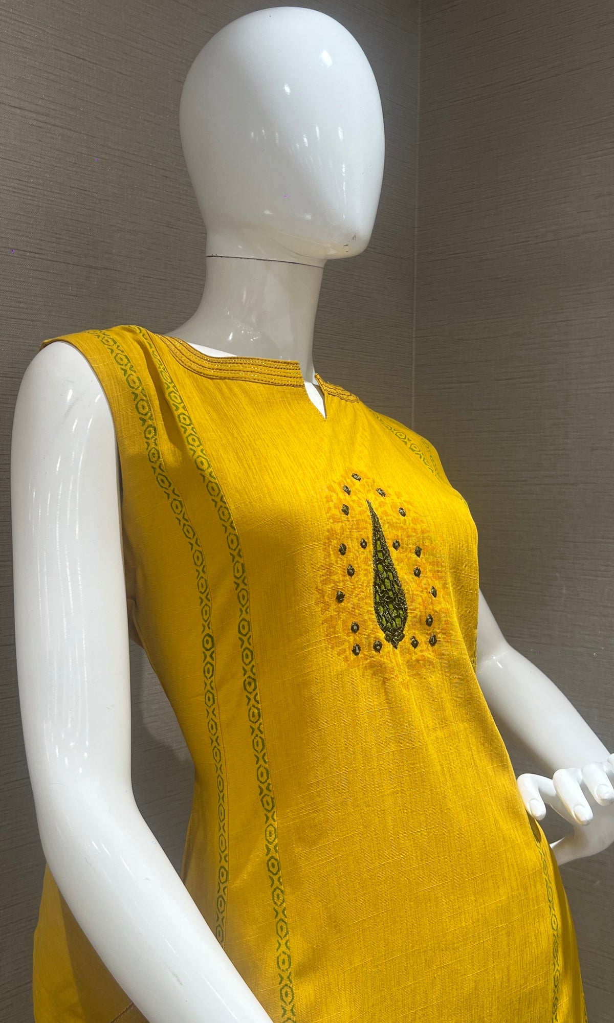 yellow Kurti top with bottom