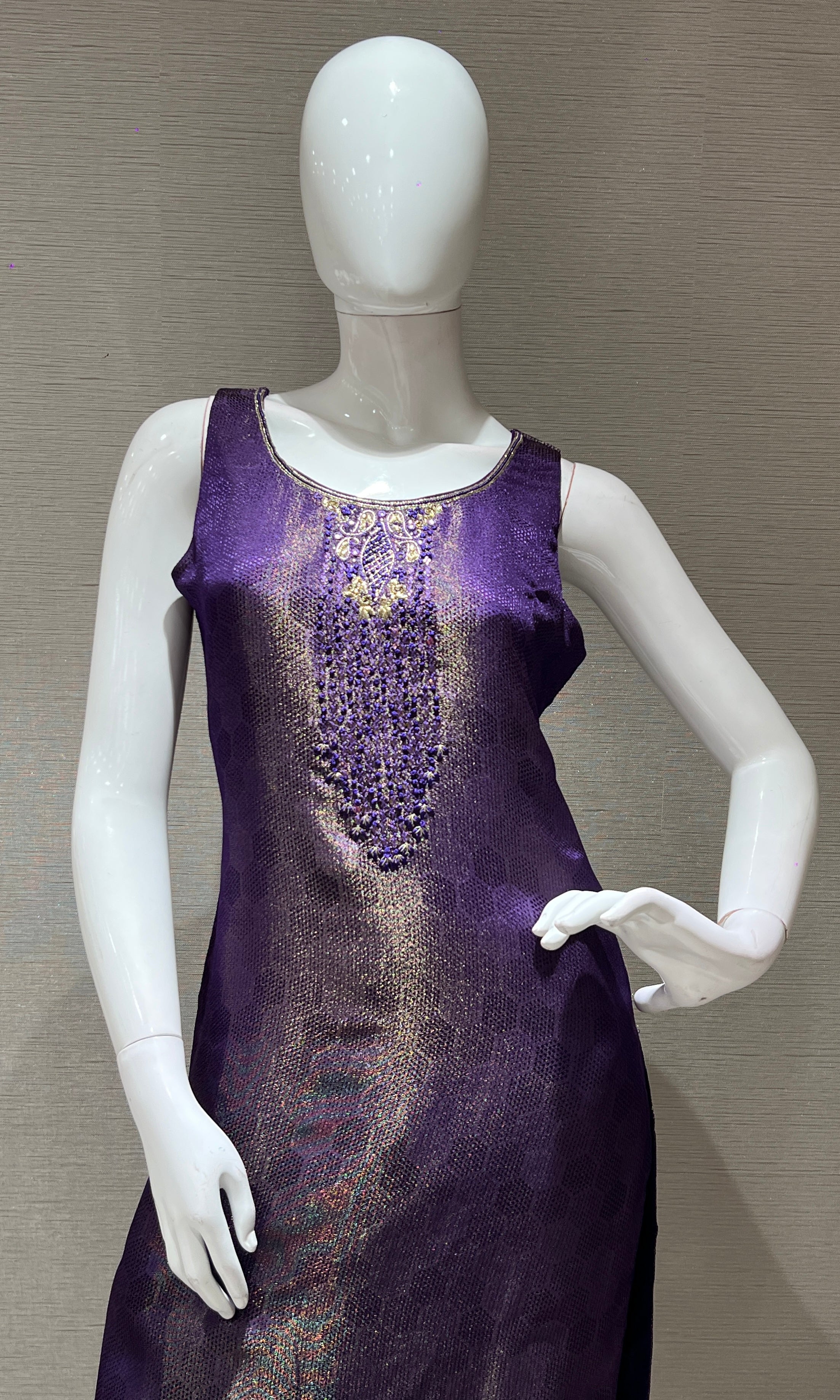 Purple Embroidered Kurta Set