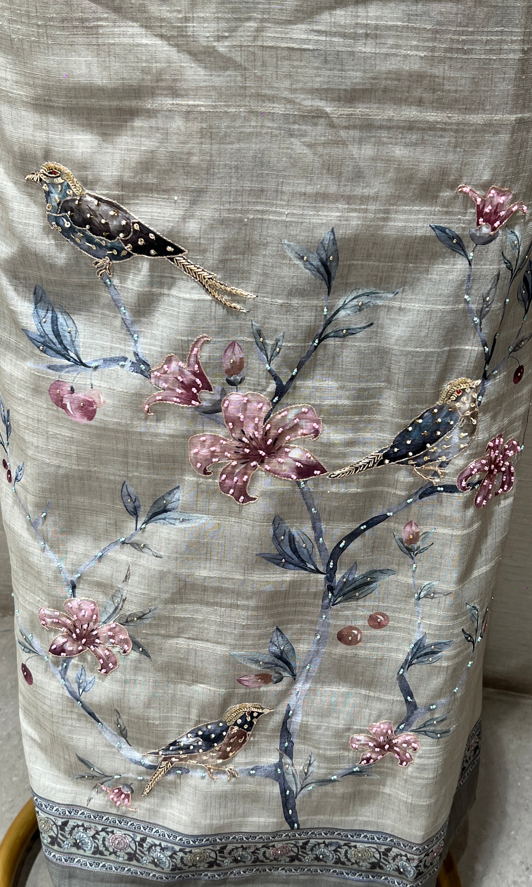 Pista green dress material