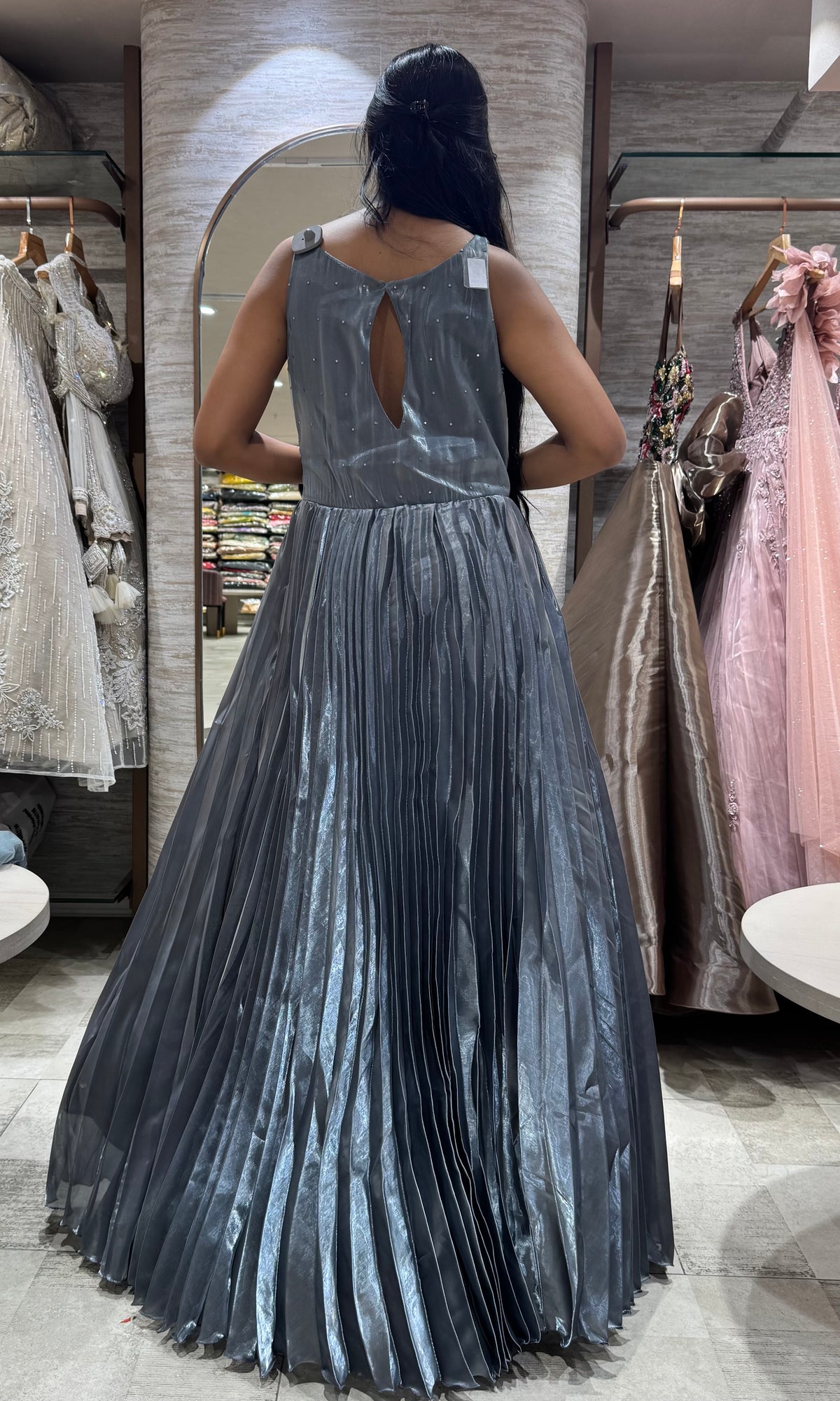grey Crystal Princess Gown