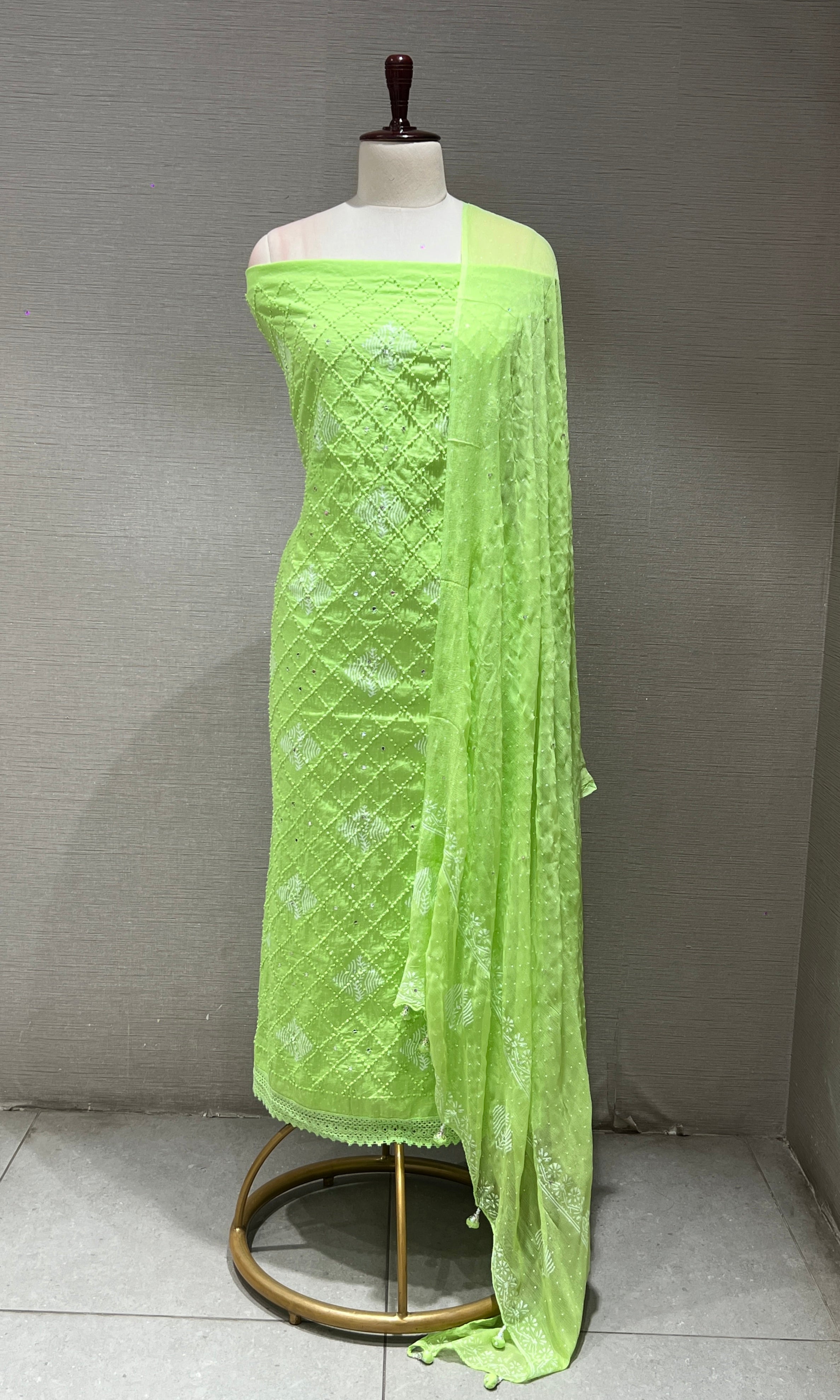 GREEN dress material