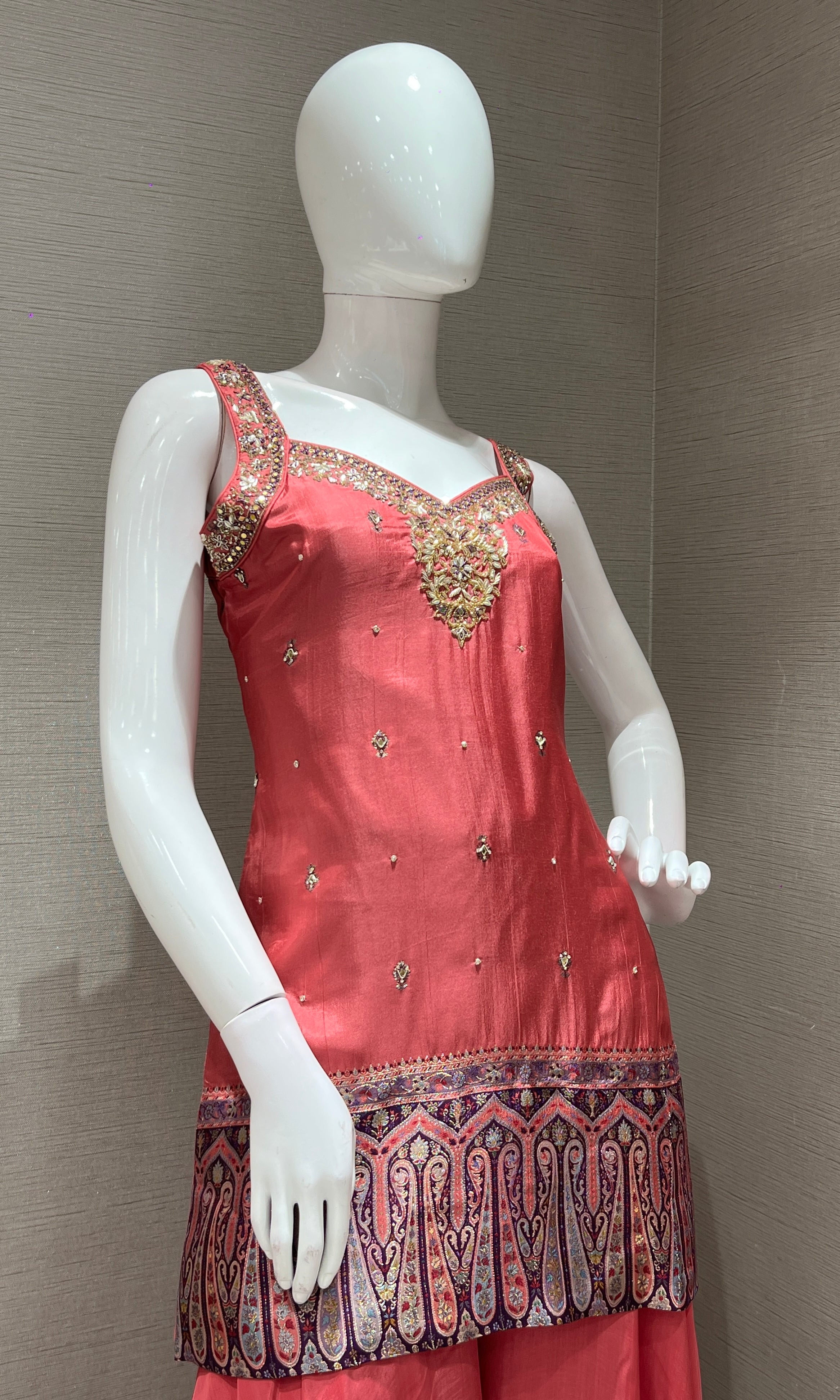 Pink EMBELLISHED SHARARA SET