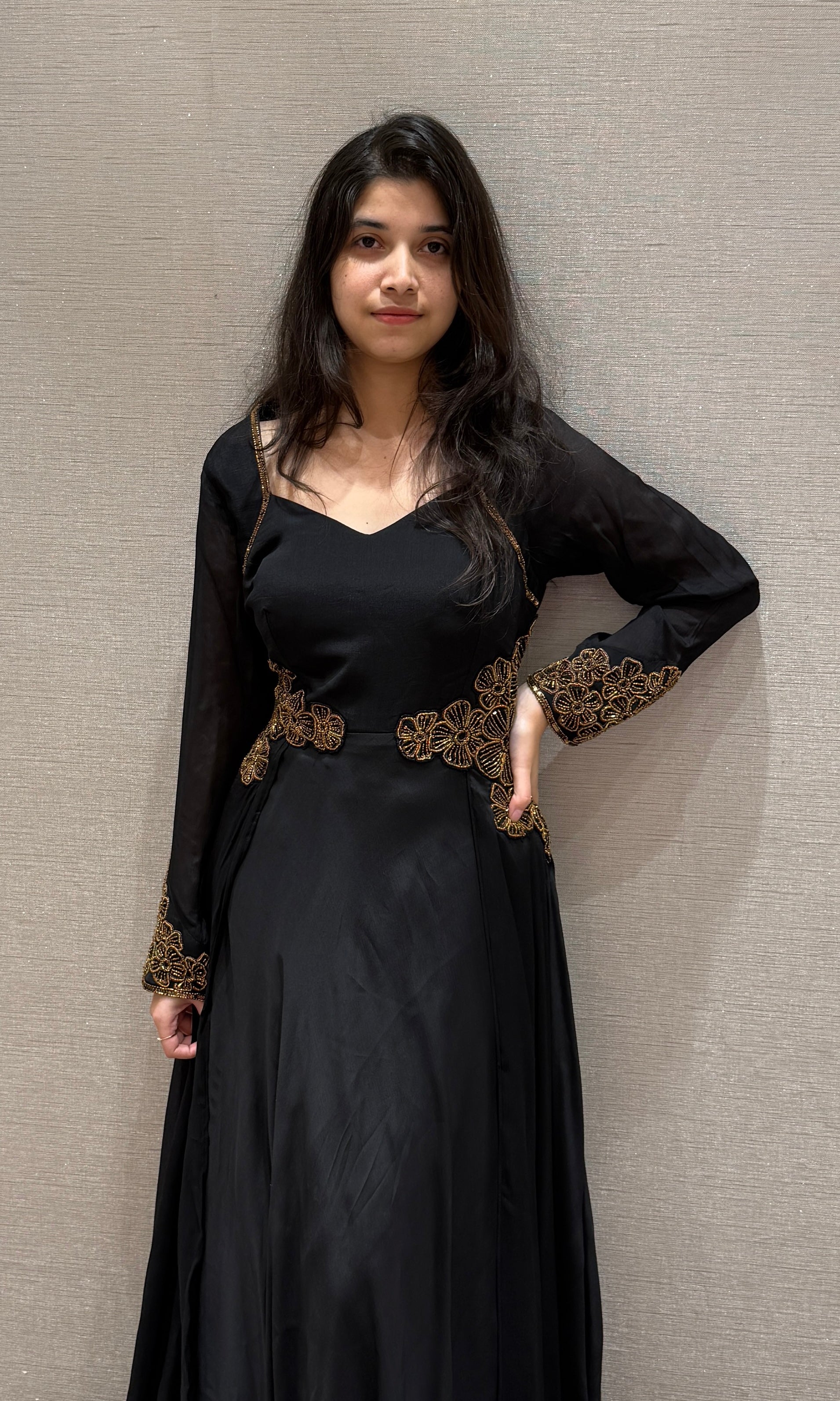 Black Gold Bloom Gown