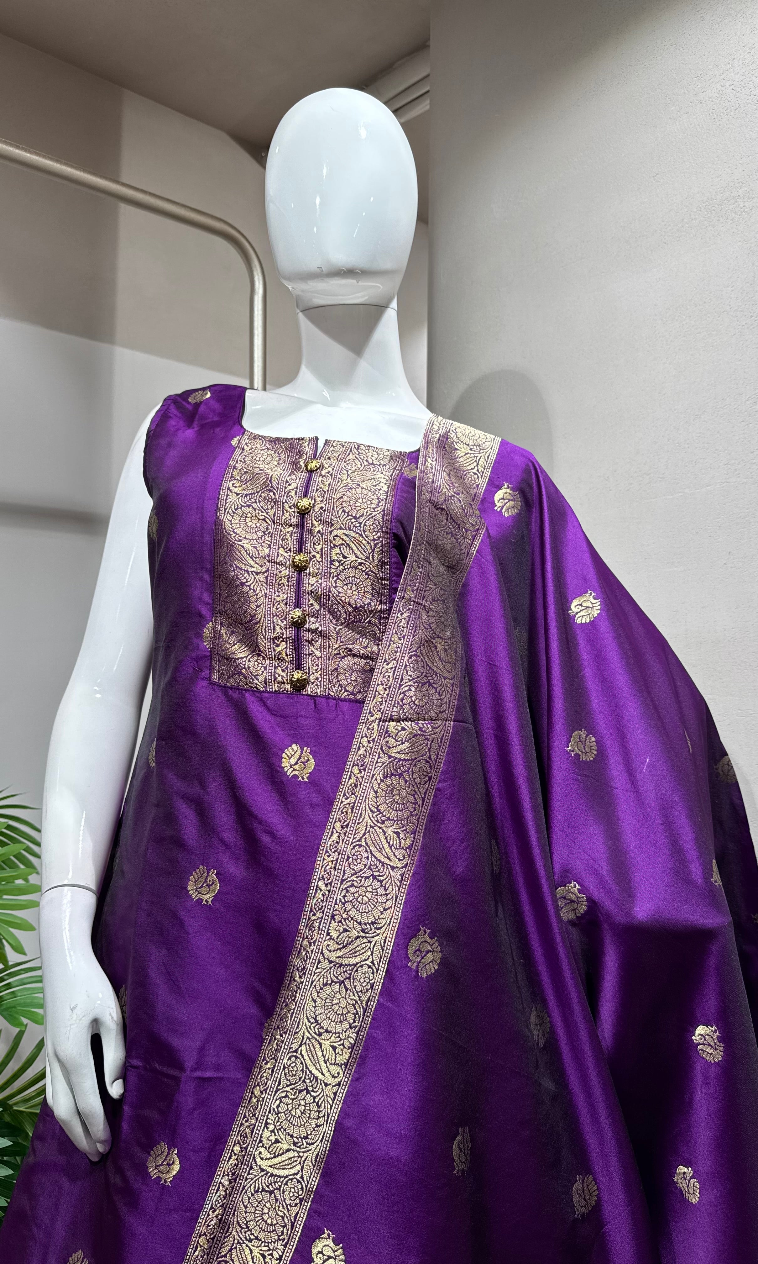 Royal PURPLE Banarasi Kurta Set
