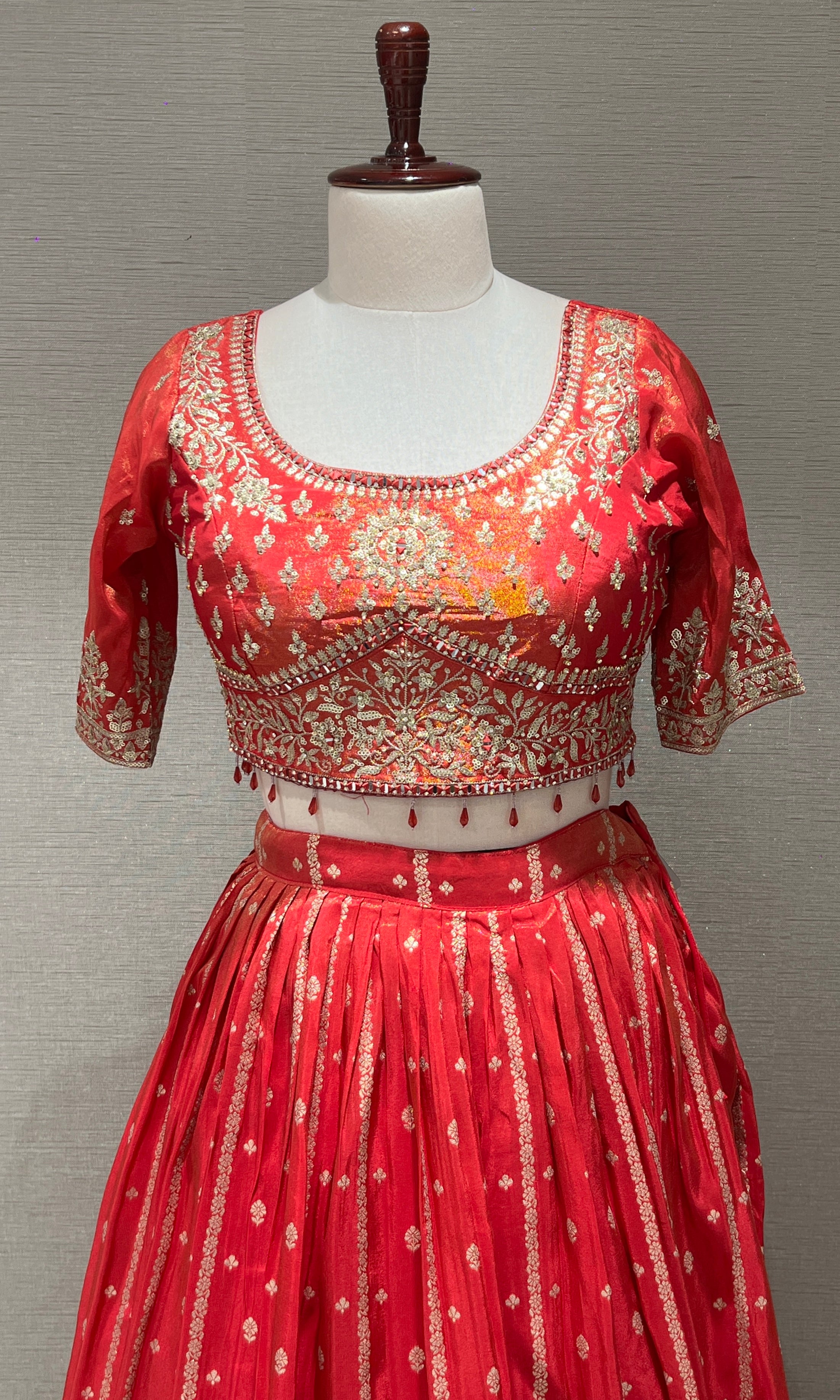 Pink Lehenga with Golden embroidery