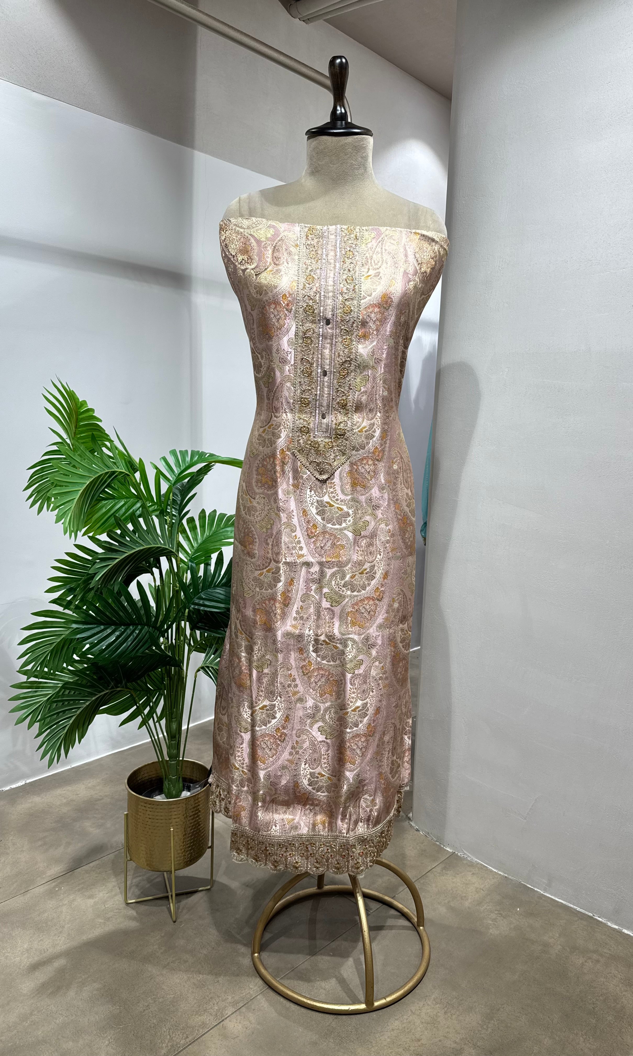 LILAC BANARASI SILK DRESS MATERIAL