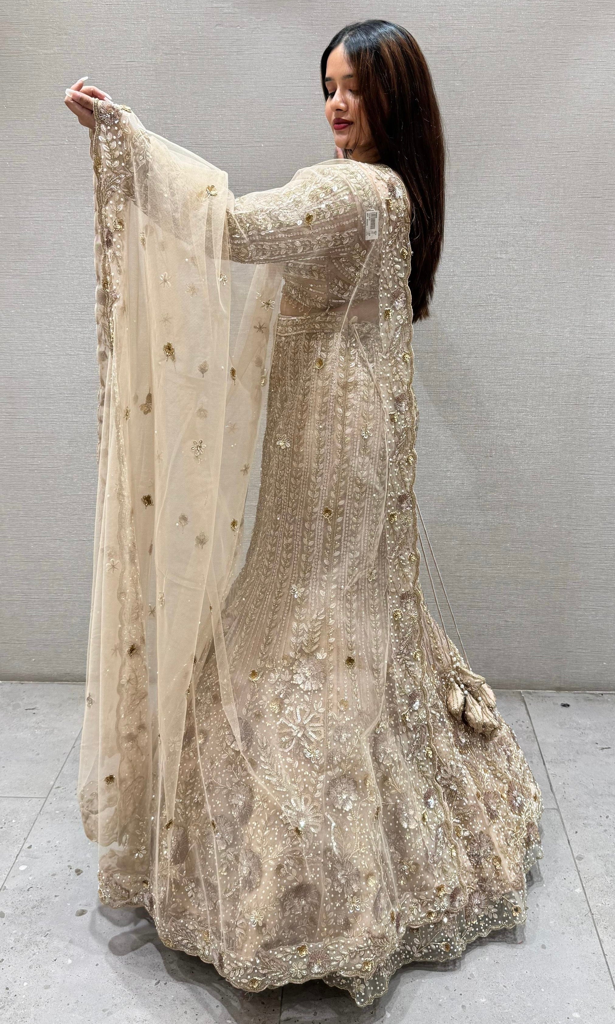 GOLD CRYSTAL EMBROIDERED LEHENGA