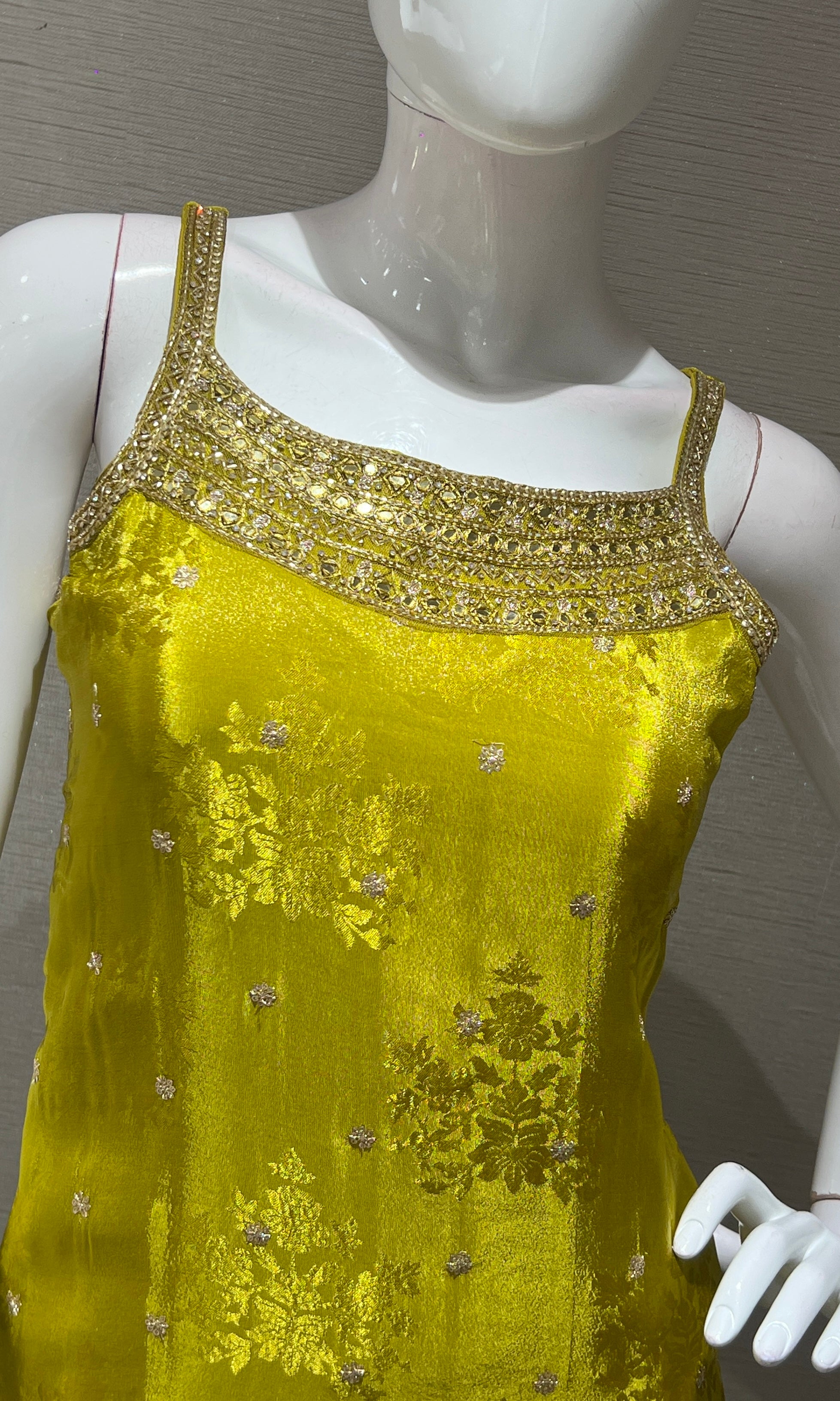 Mehandi greeN and gold embroidered KURTA SET