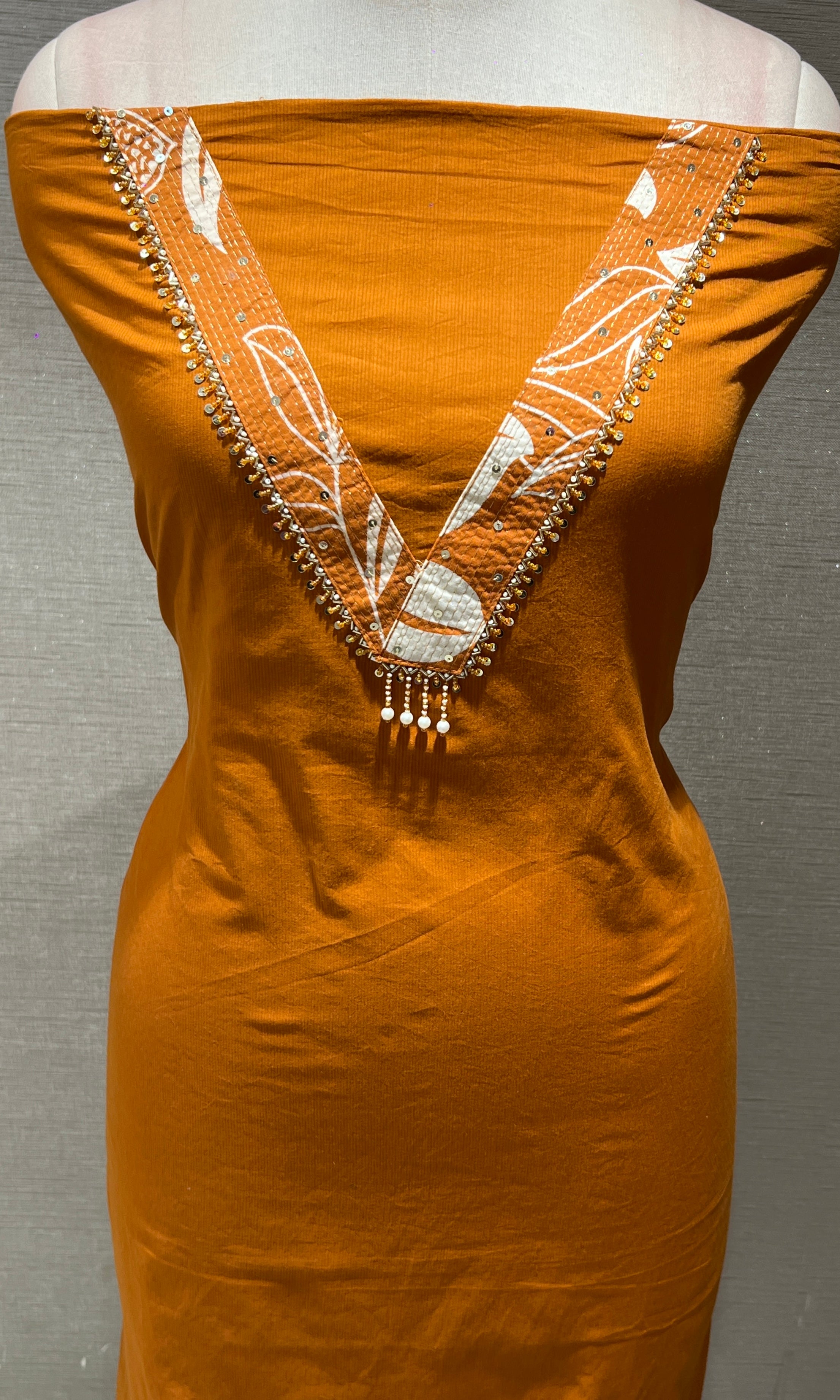 ORANGE dress material