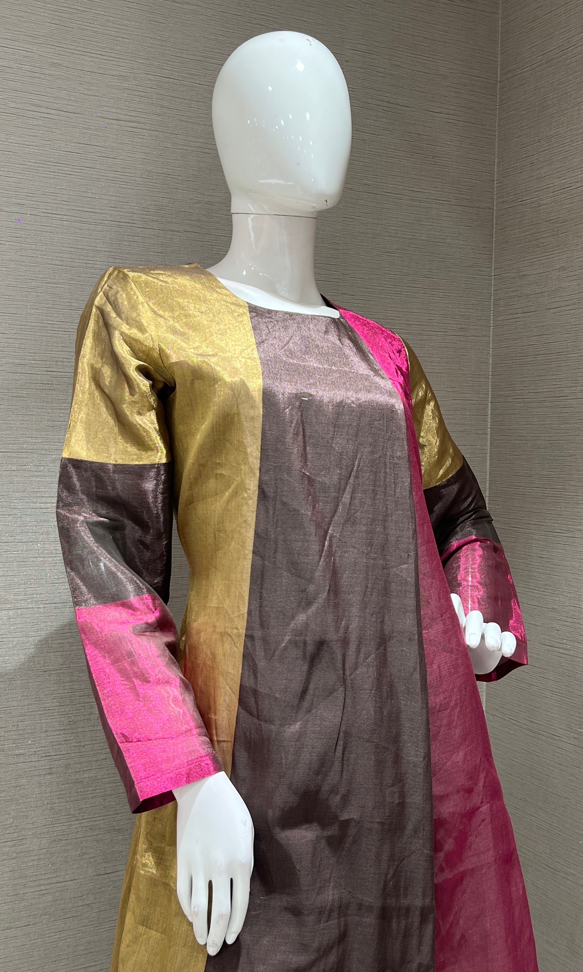 Brown ANARKALI KURTI WITH BOTTOM