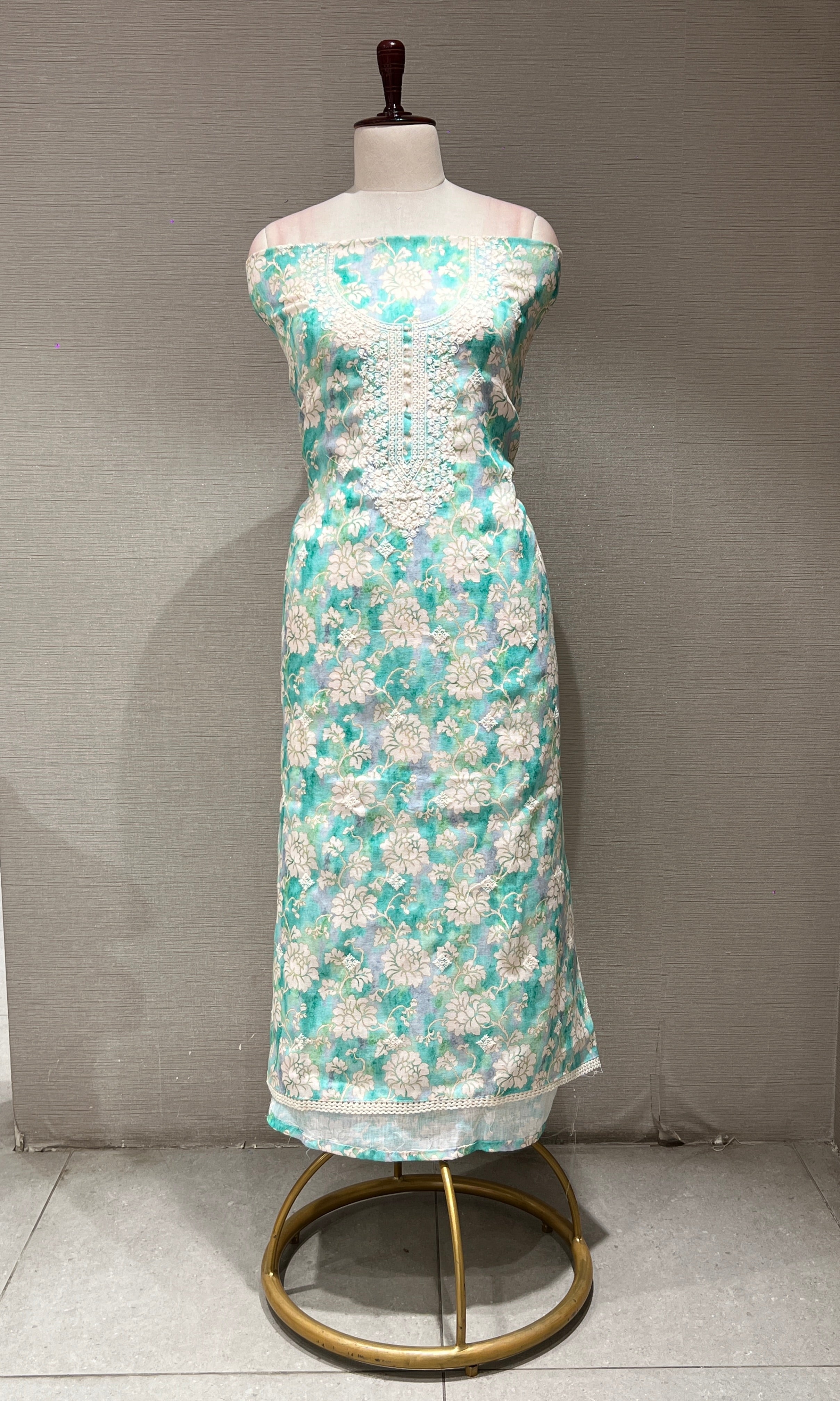 Sea Blue dress material