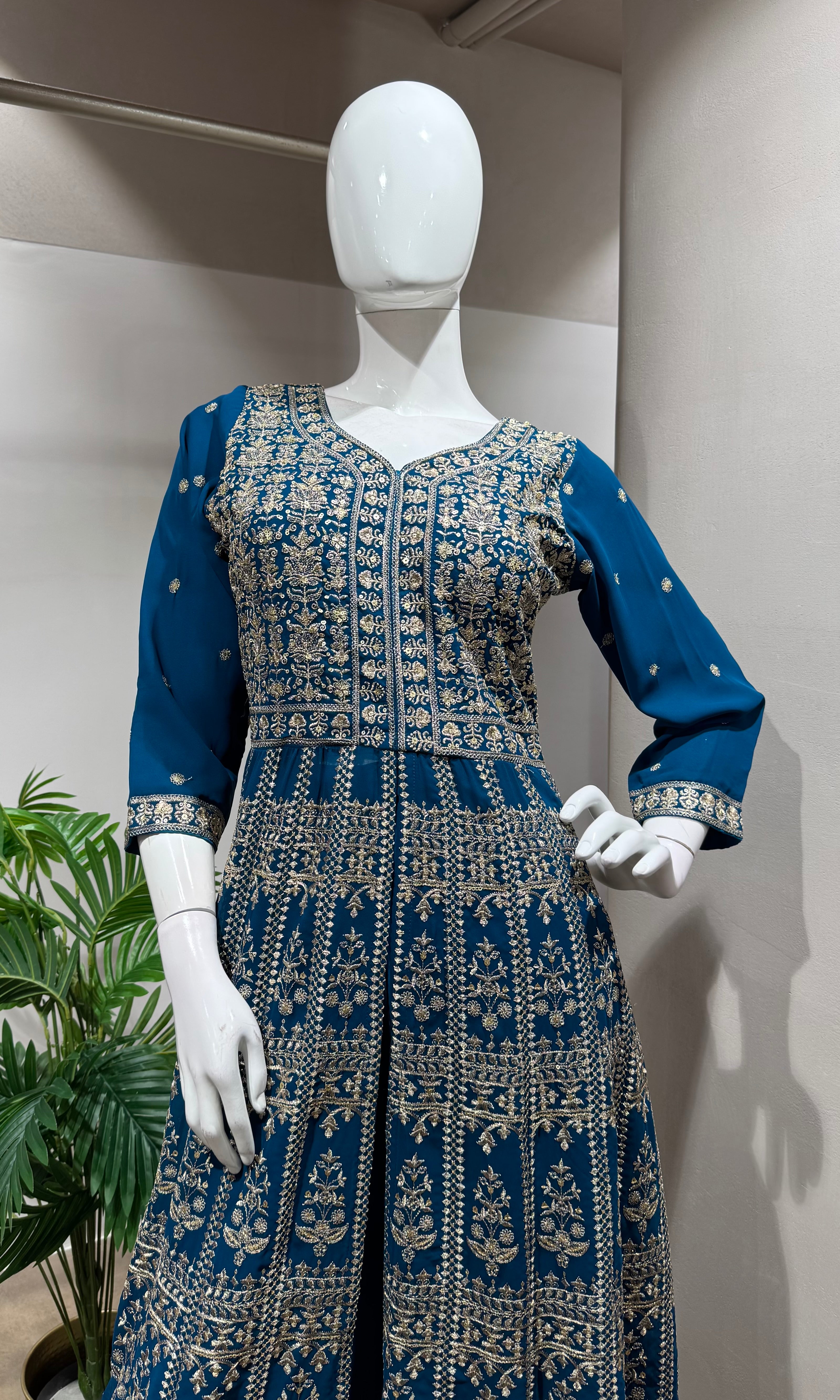 RAMA Embroidered front Slit anarkali set