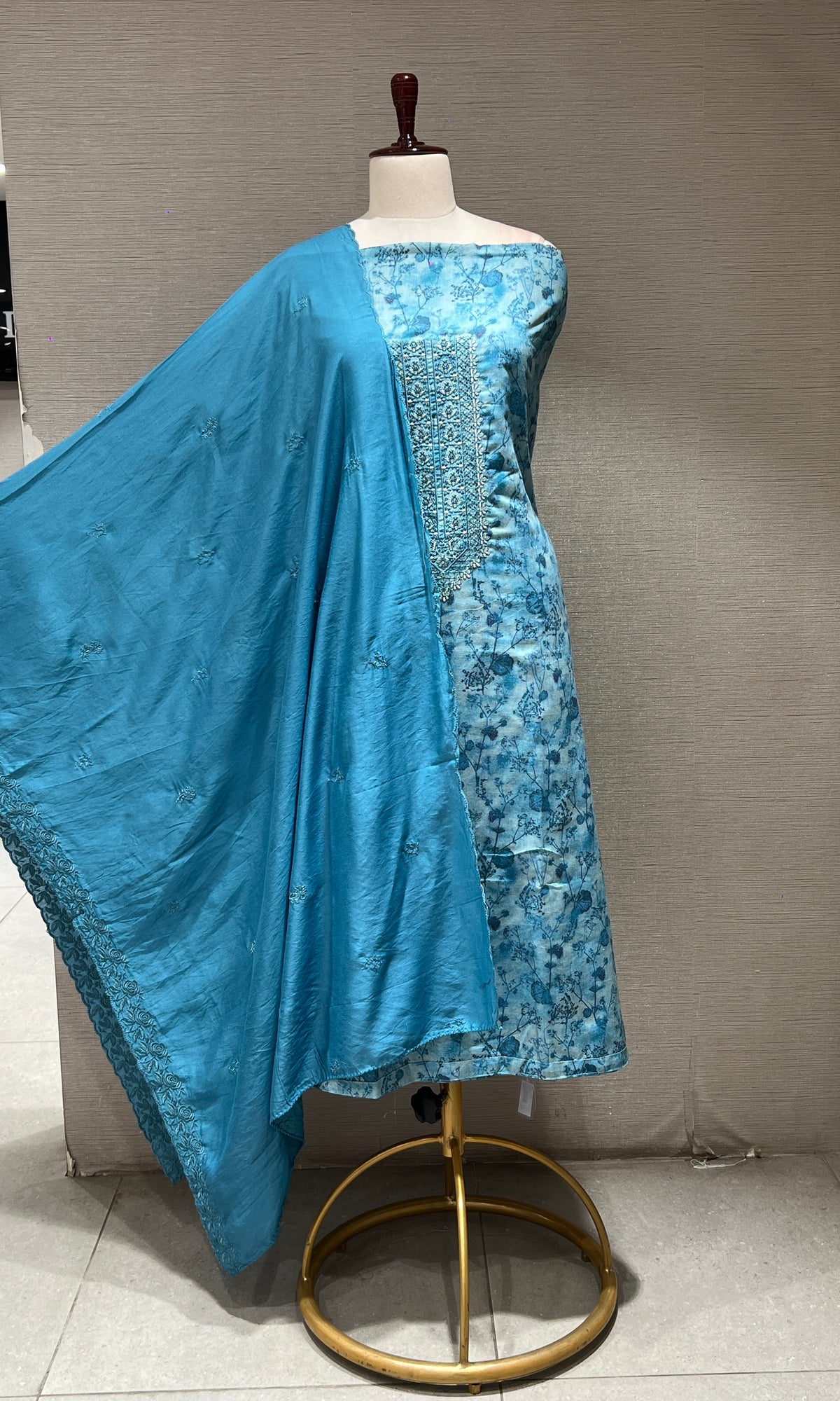 Sea Blue dress material