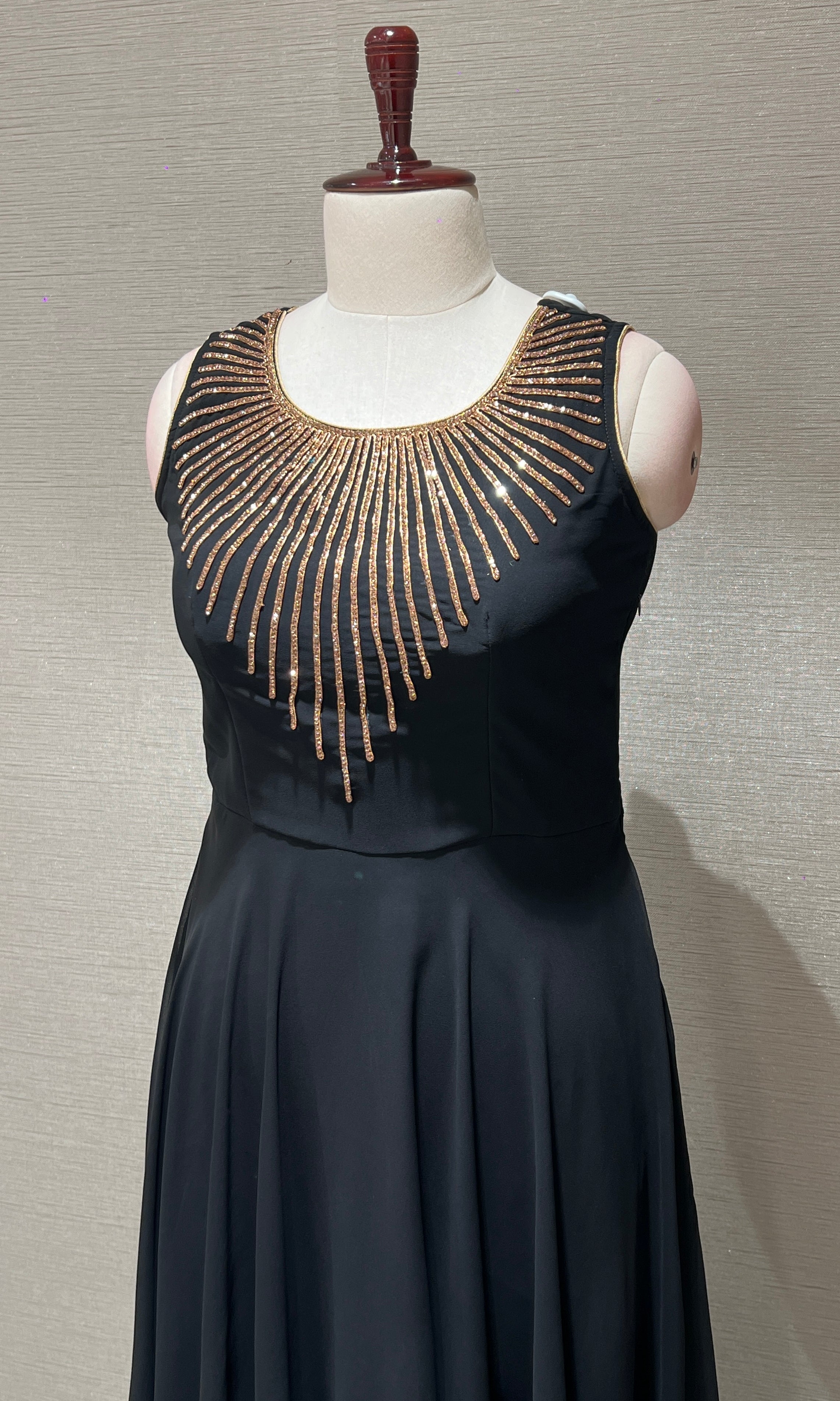 Black Georgette long dress