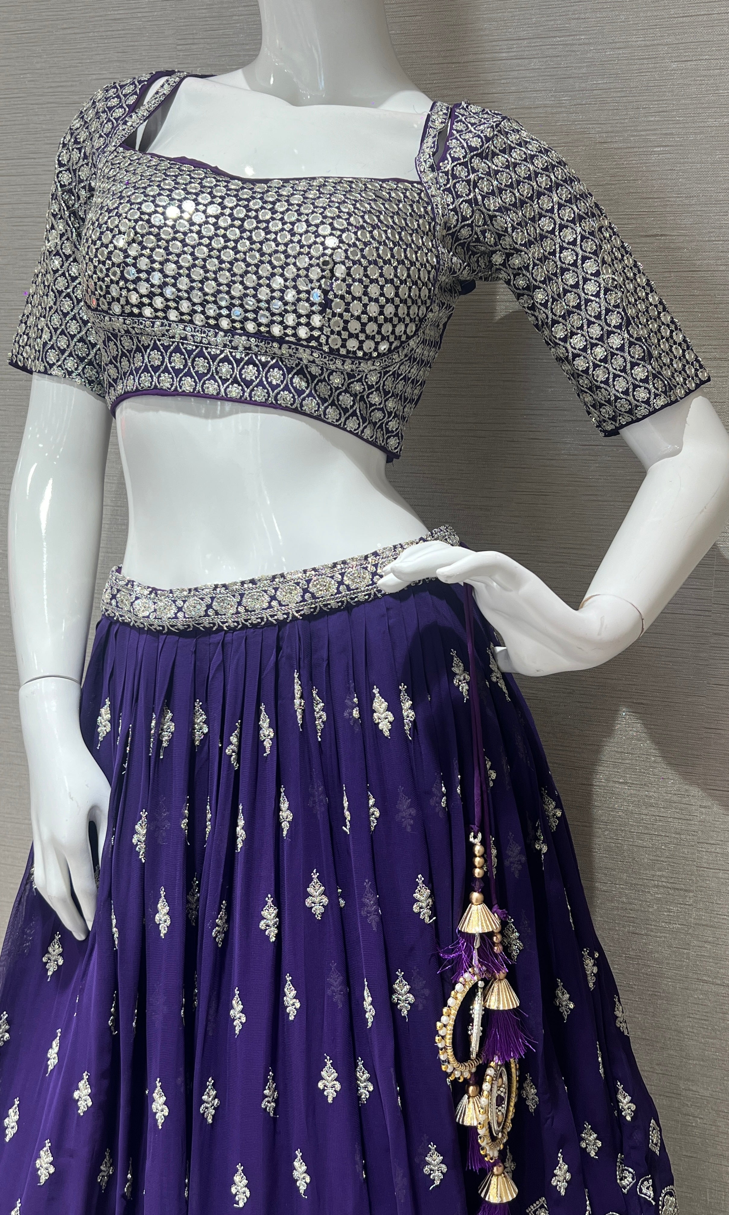 Purple croptop Lehenga
