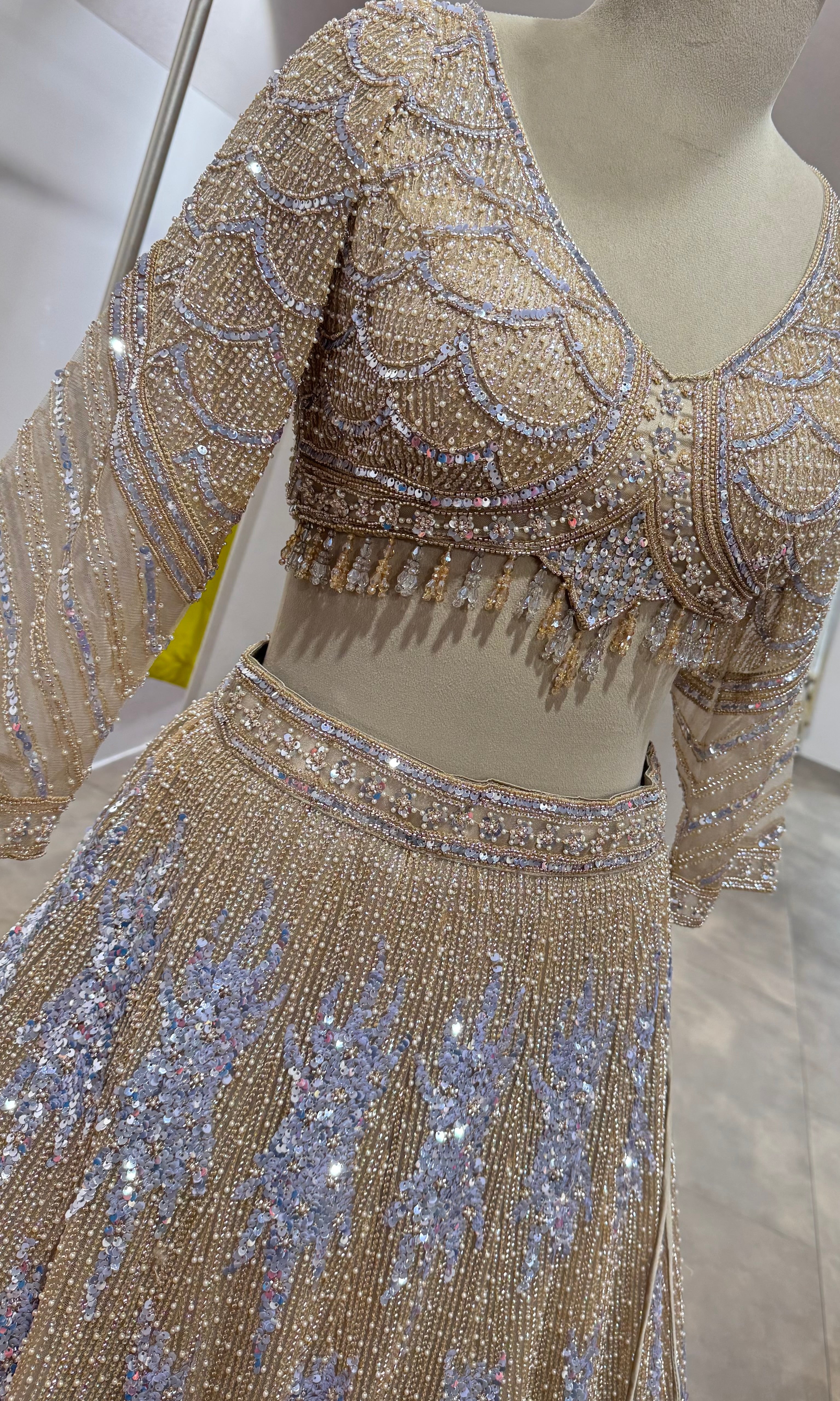 BLUE INTRICATE EMBROIDERED LEHENGA