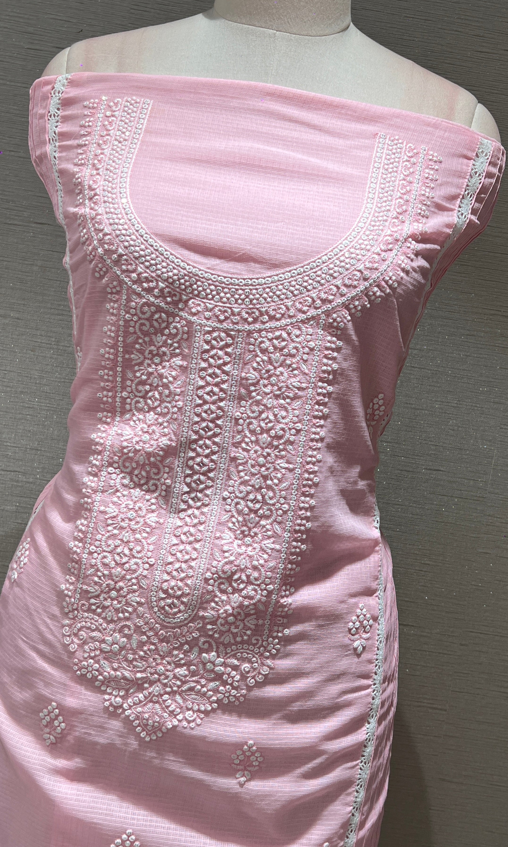 Baby pink dress material
