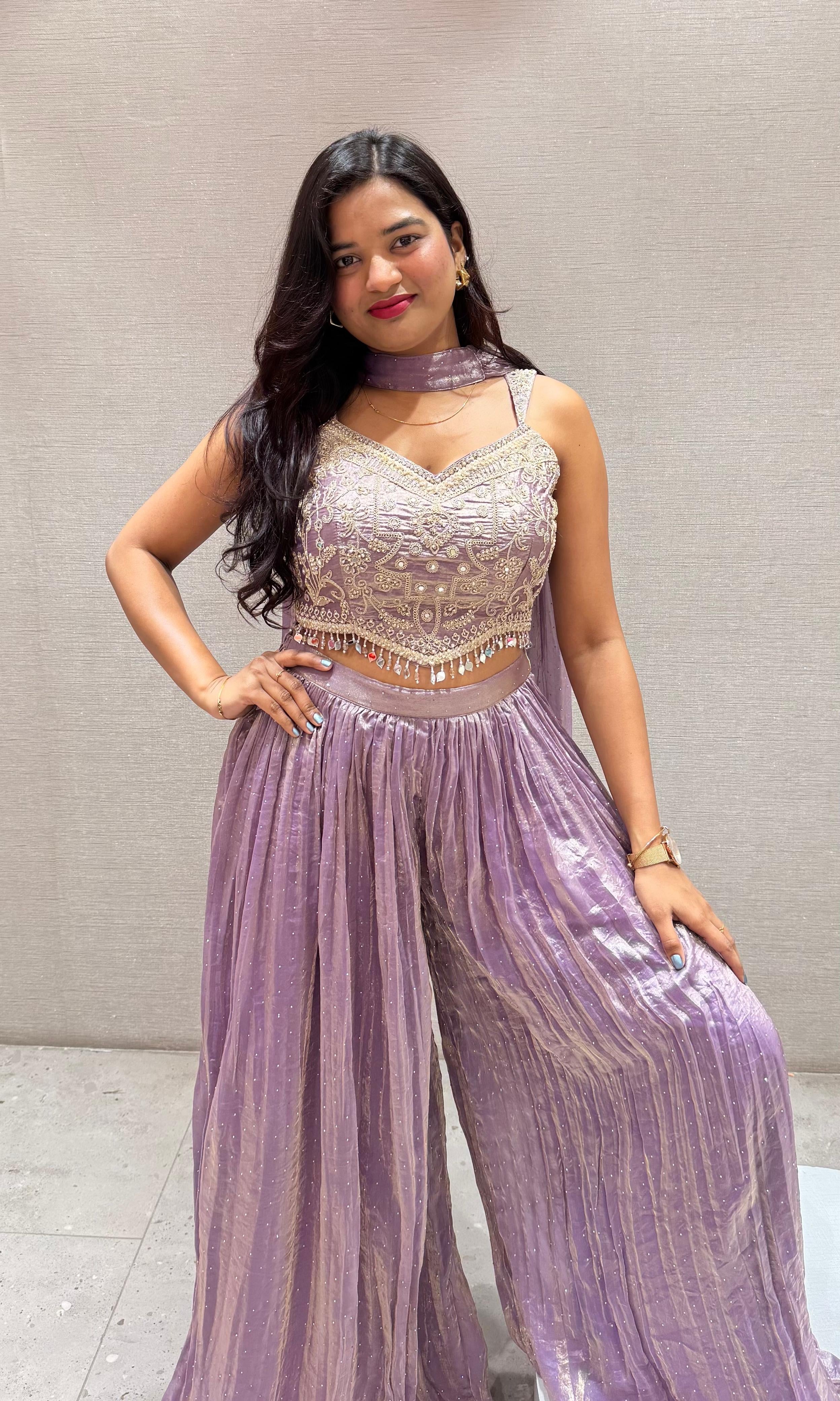 Lavender EMBROIDERED palazzo SET