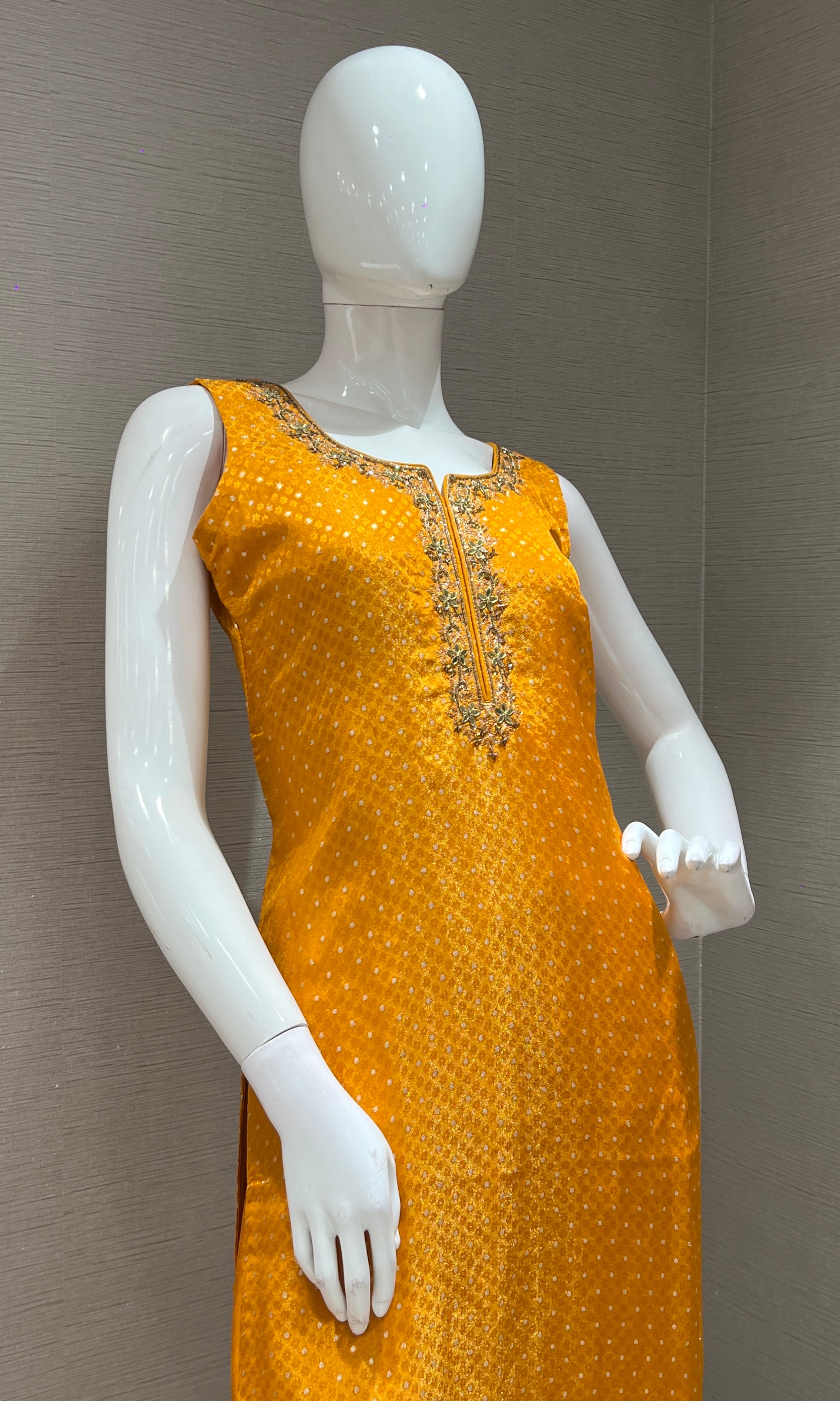 Mustard yellow golden kurta set