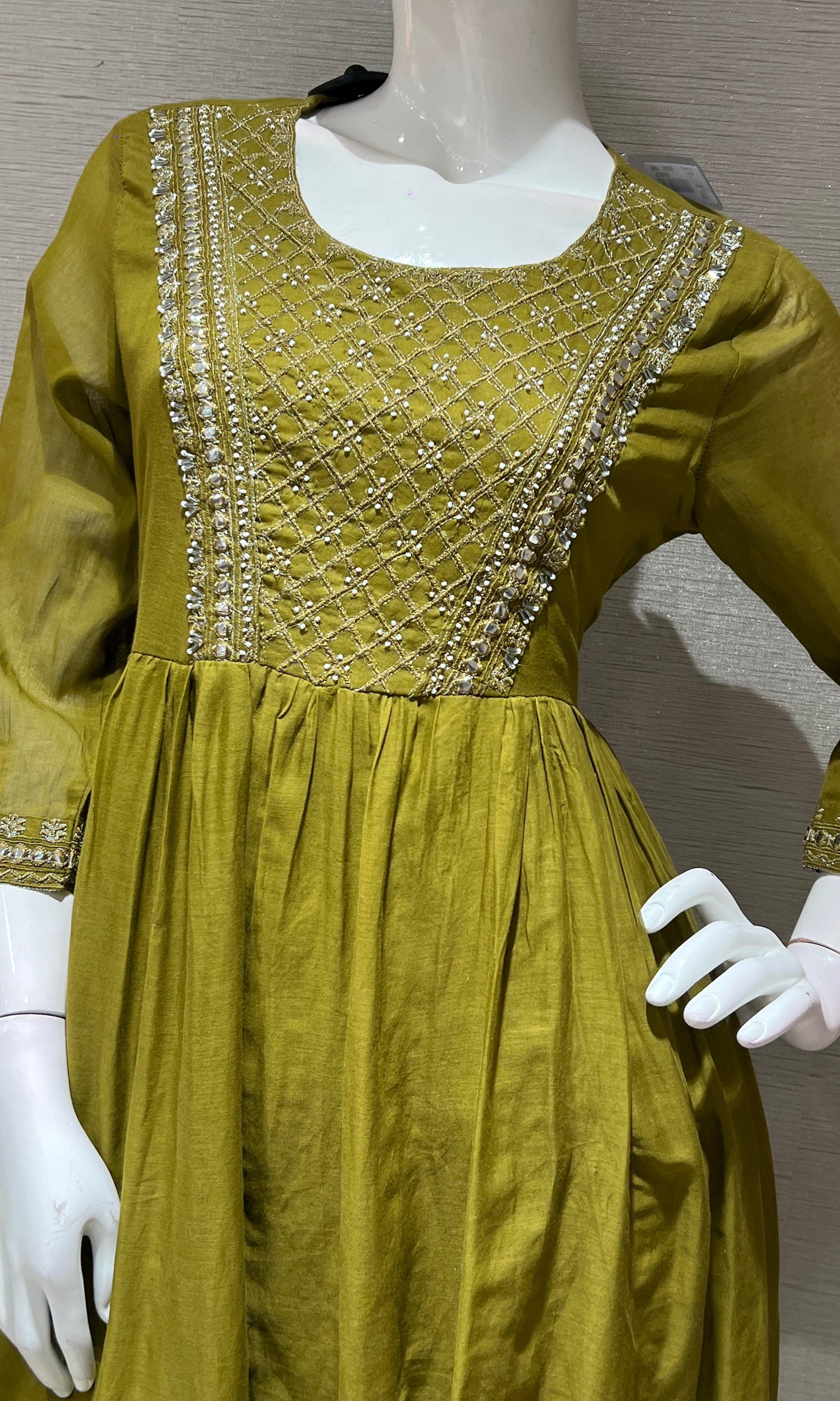 Mehandi green ANARKALI kurta set