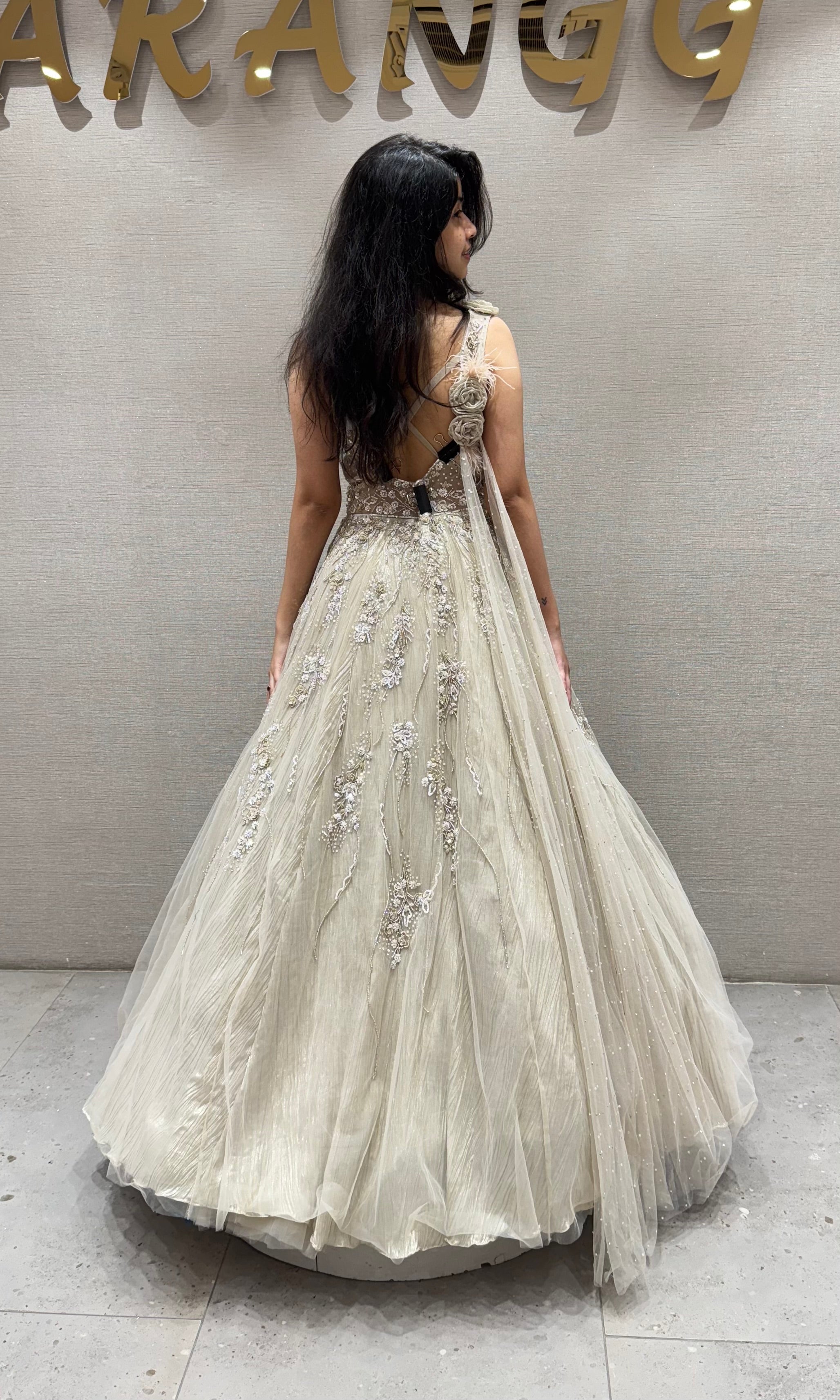 Mauve FLORAL EMBROIDERED GOWN