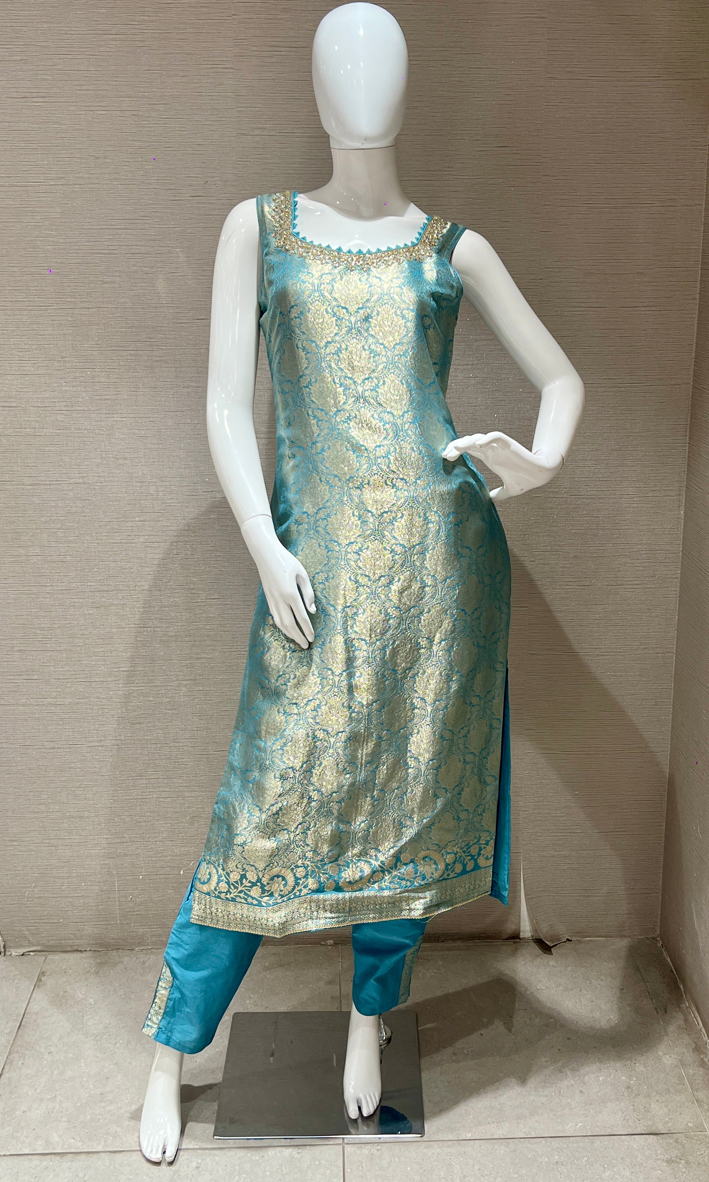 Sea blue kurta set