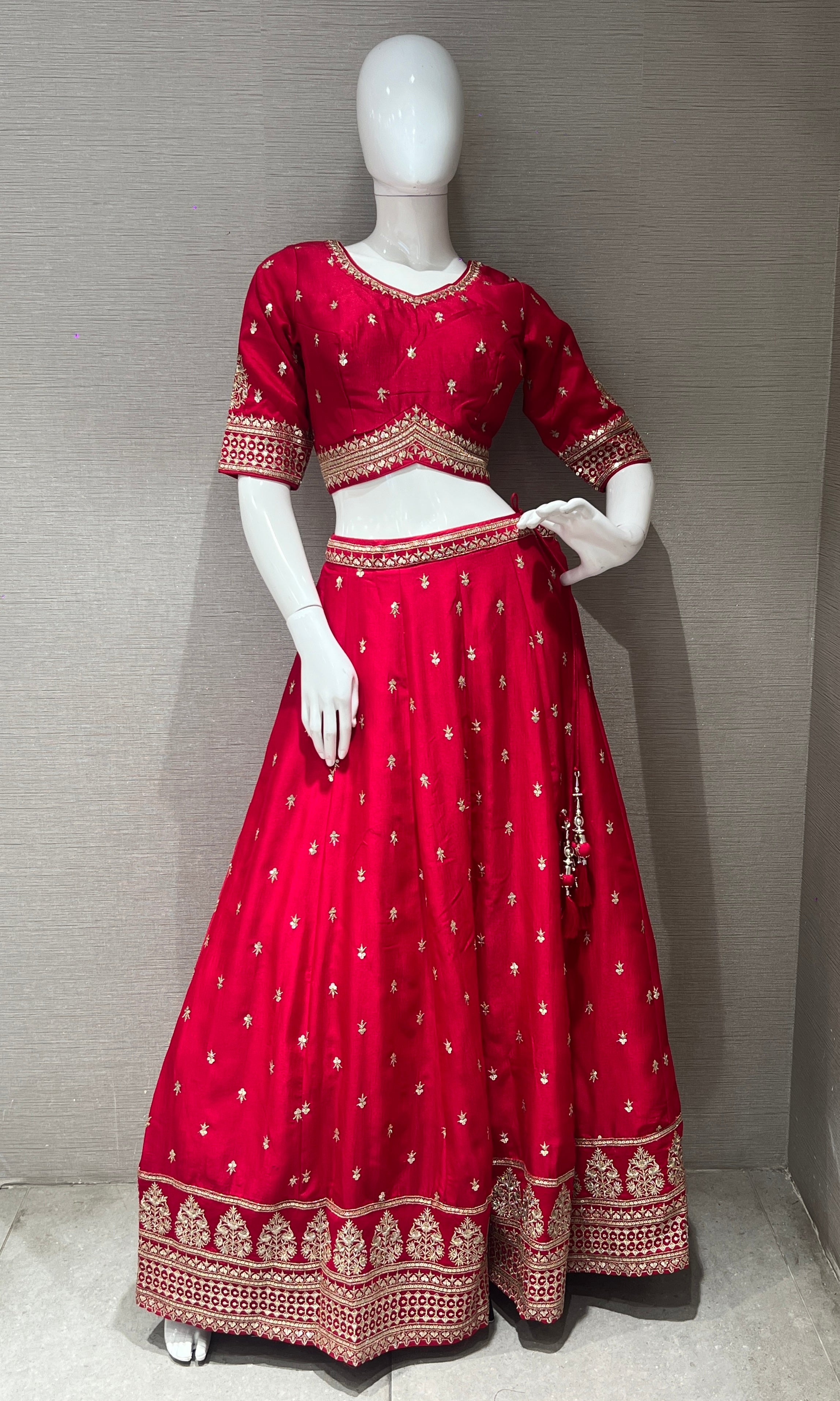 Pink croptop Lehenga