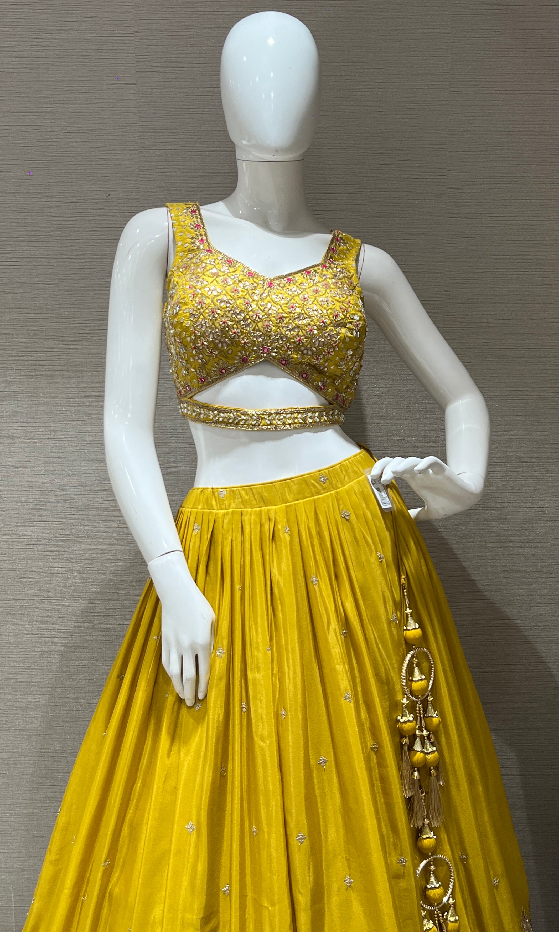 Sunshine Yellow embroidered lehenga