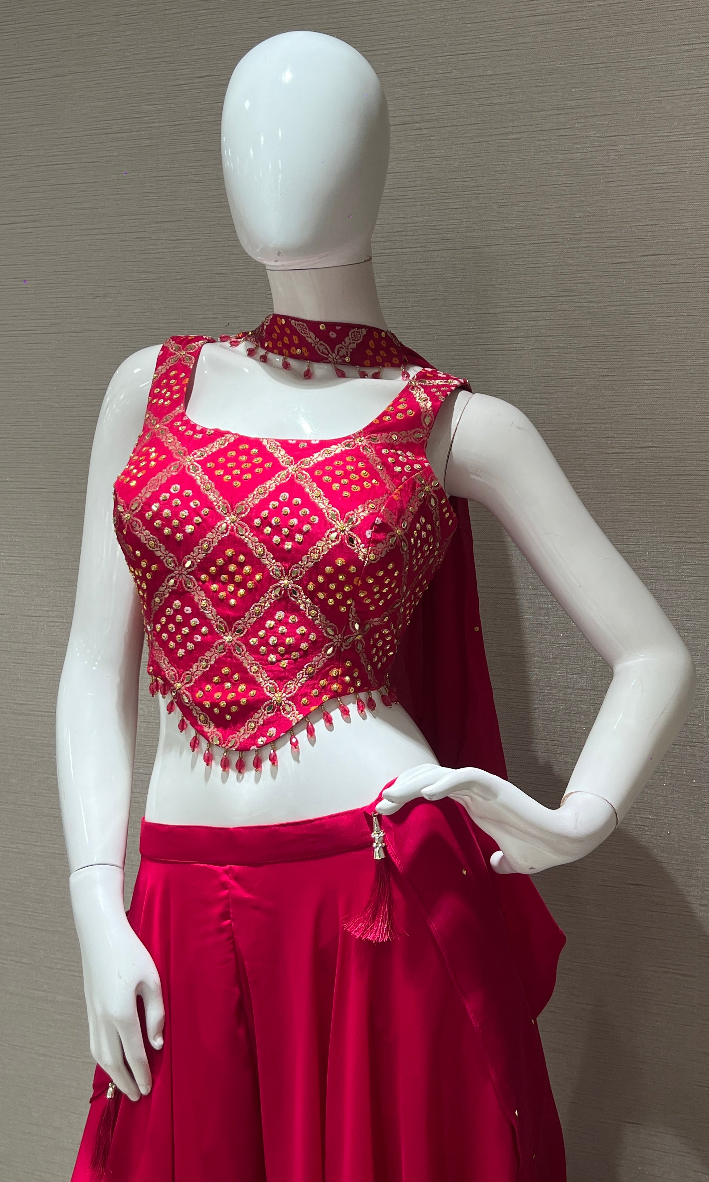 Rani pink palazzo with corset blouse