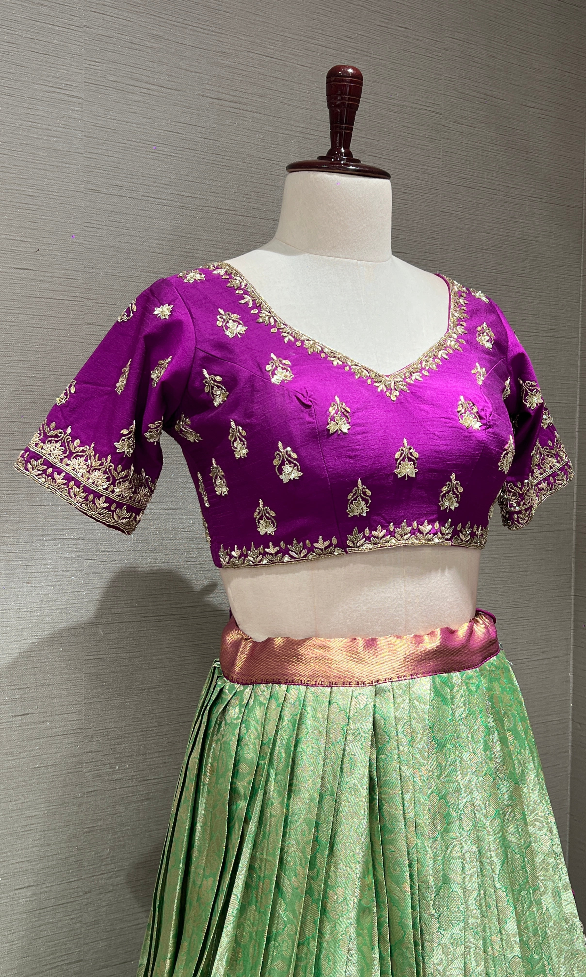 Violet Pattu Lehenga