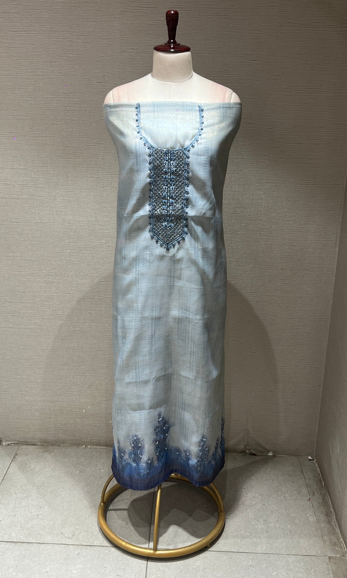 Light blue dress material