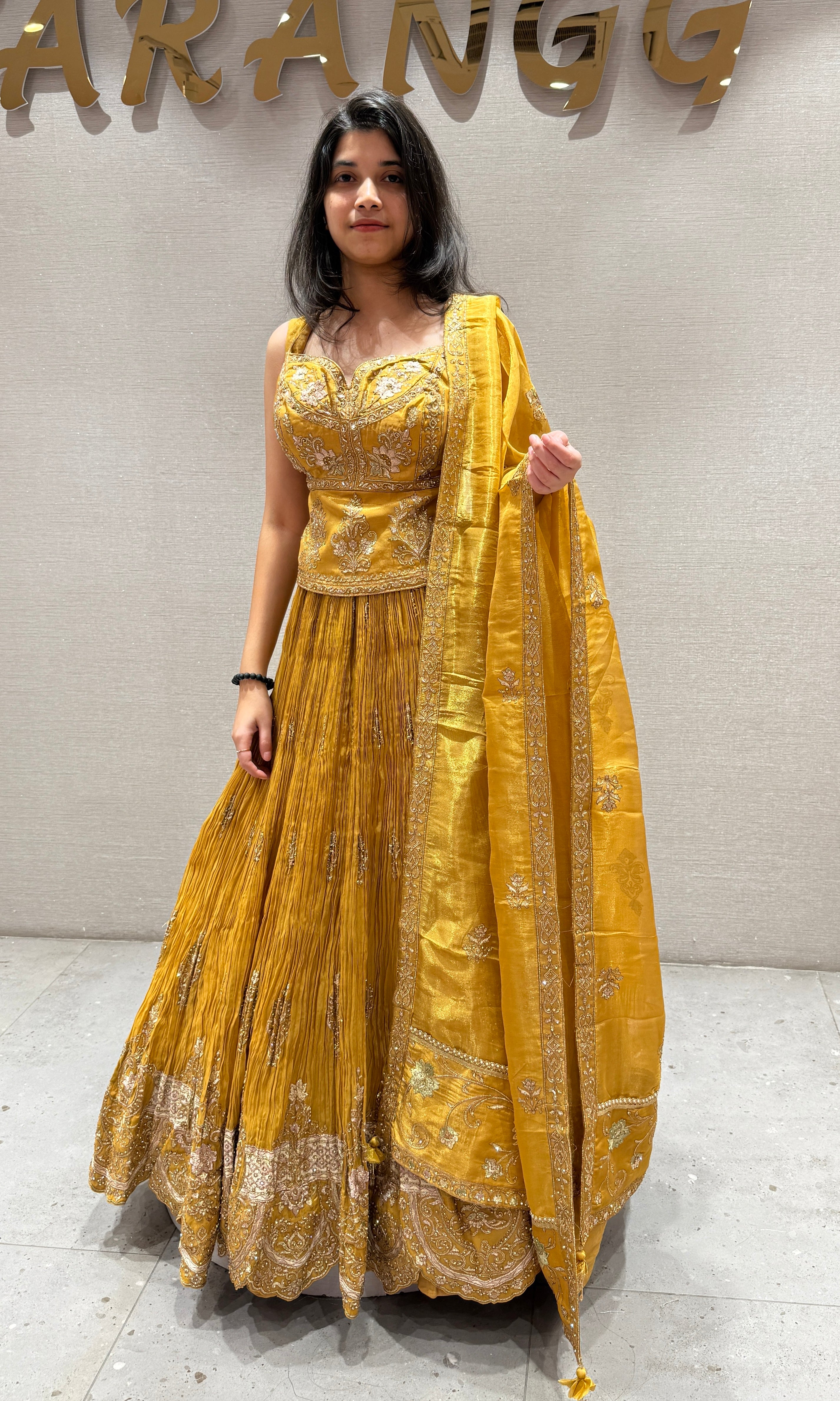Mustard yellow Lehenga
